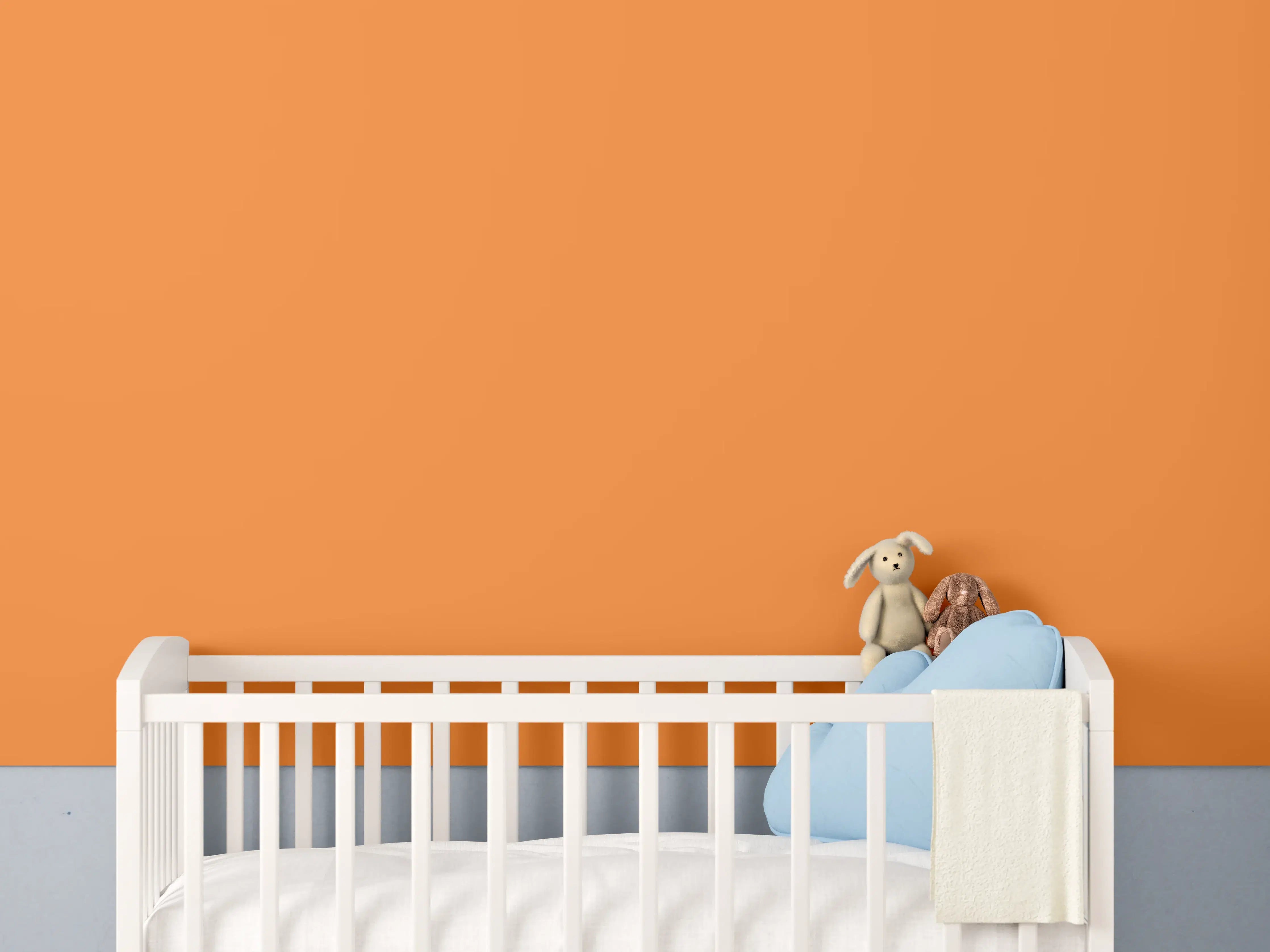 Babyzimmer Wandgestaltung - RAL 2003 (Pastellorange)