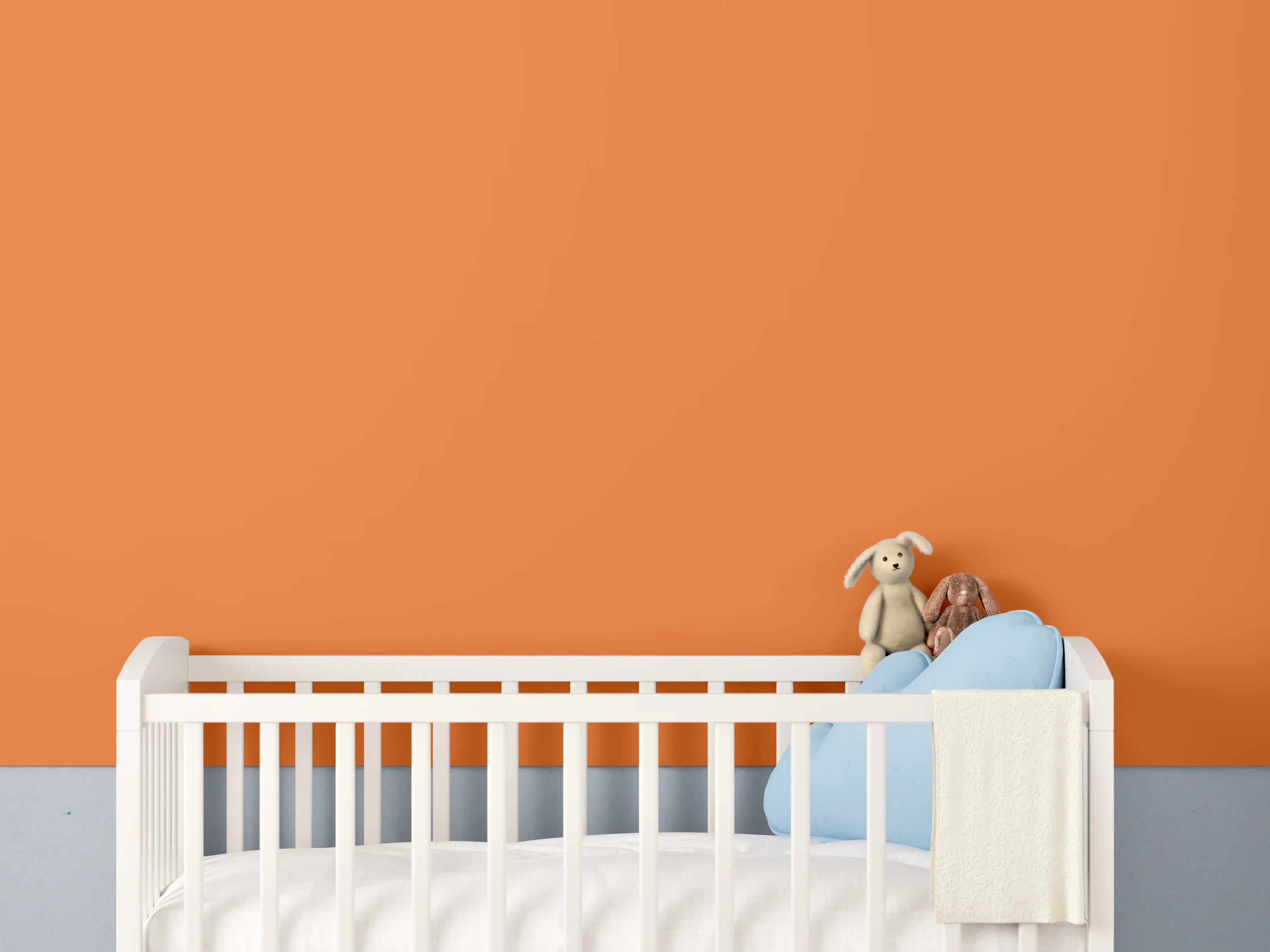 Babyzimmer Wandgestaltung - RAL 2008 (Leuchtendes Rot-Orange)