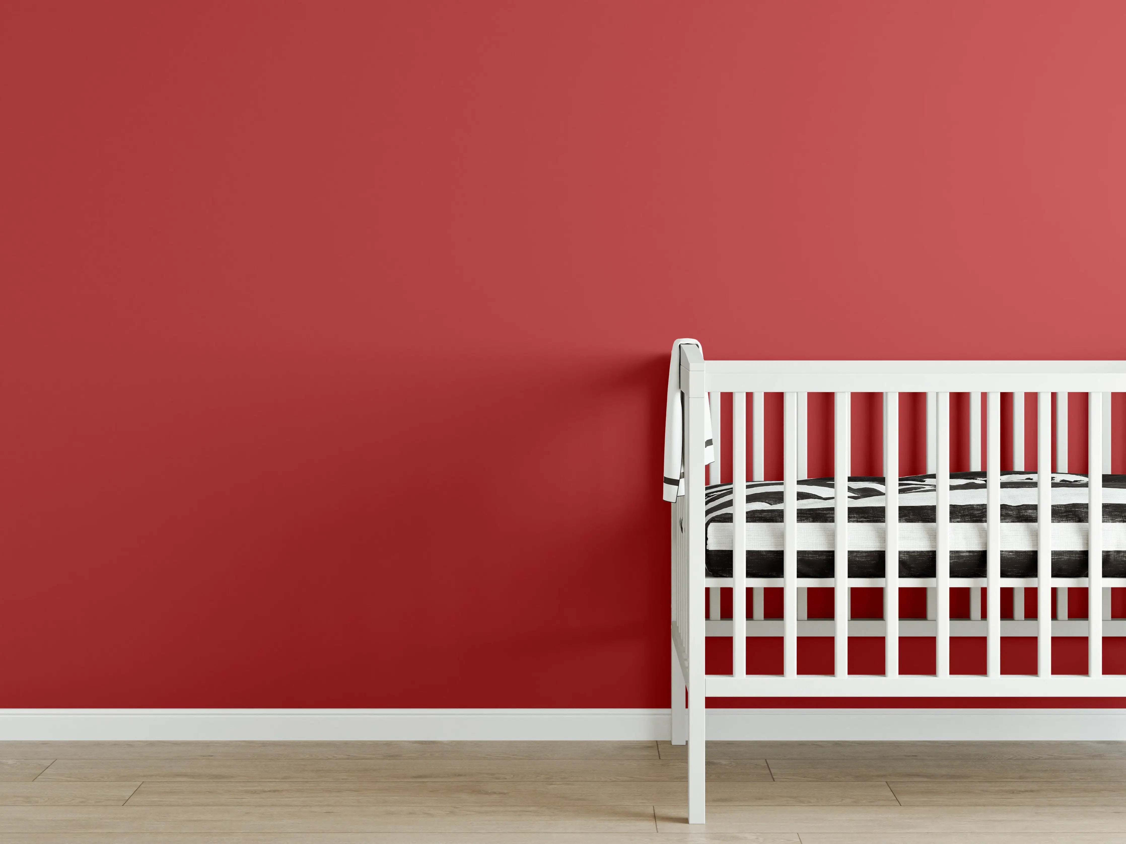 Babyzimmer Wandgestaltung - RAL 3000 (Flammenrot)