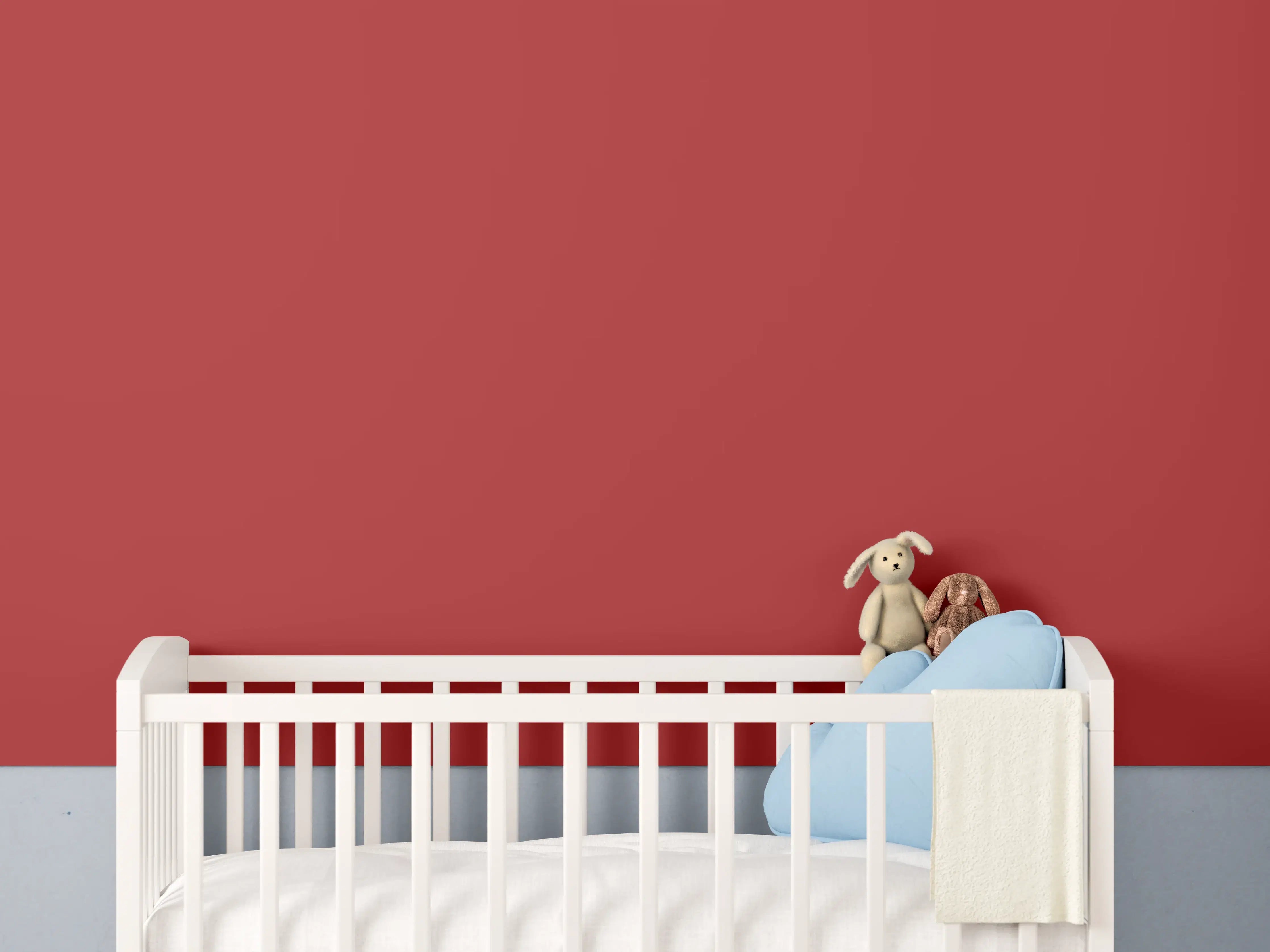 Babyzimmer Wandgestaltung - RAL 3000 (Flammenrot)