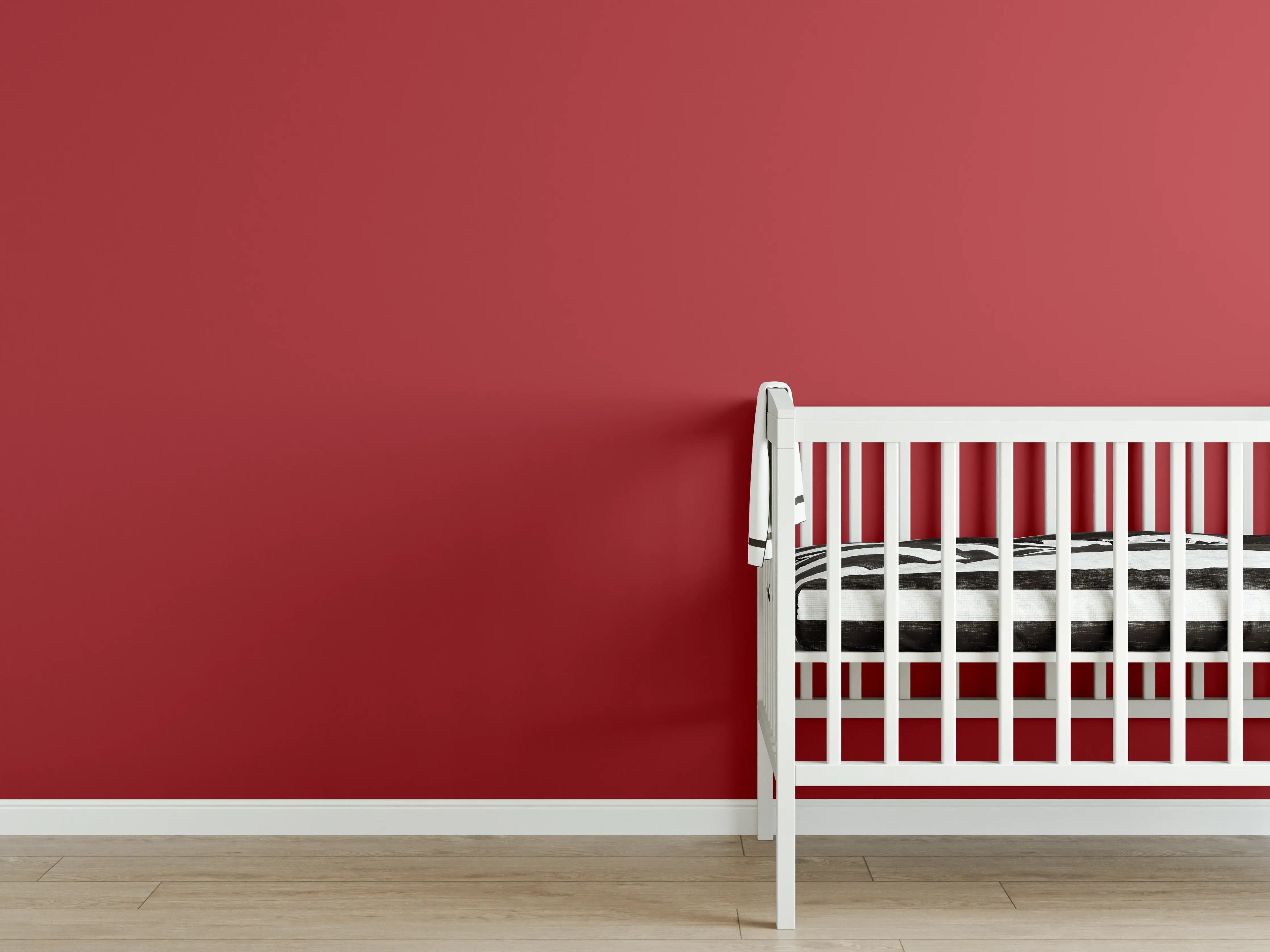 Babyzimmer Wandgestaltung - RAL 3001 (Signalrot)