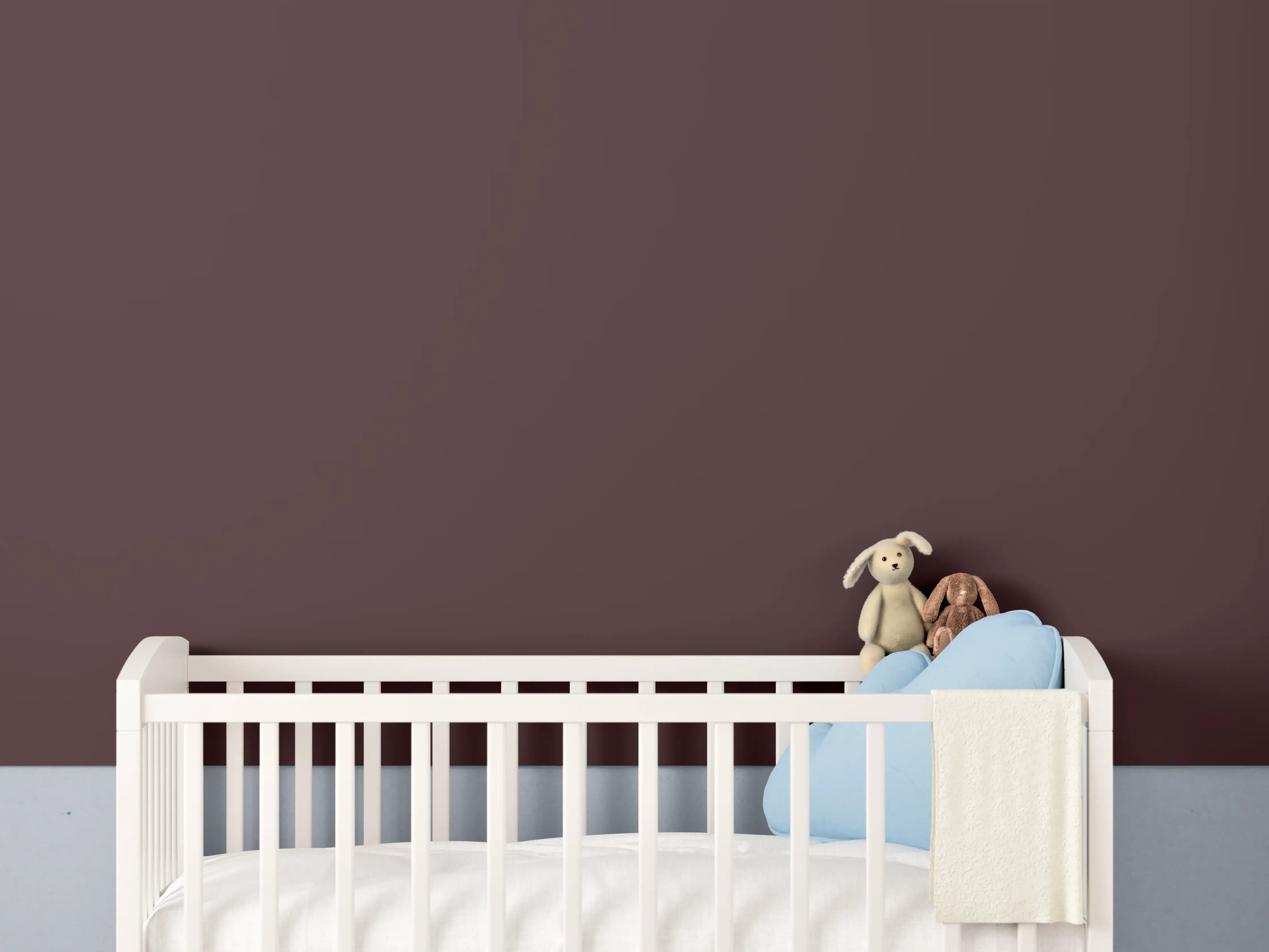 Babyzimmer Wandgestaltung - RAL 3007 (Schwarzrot)