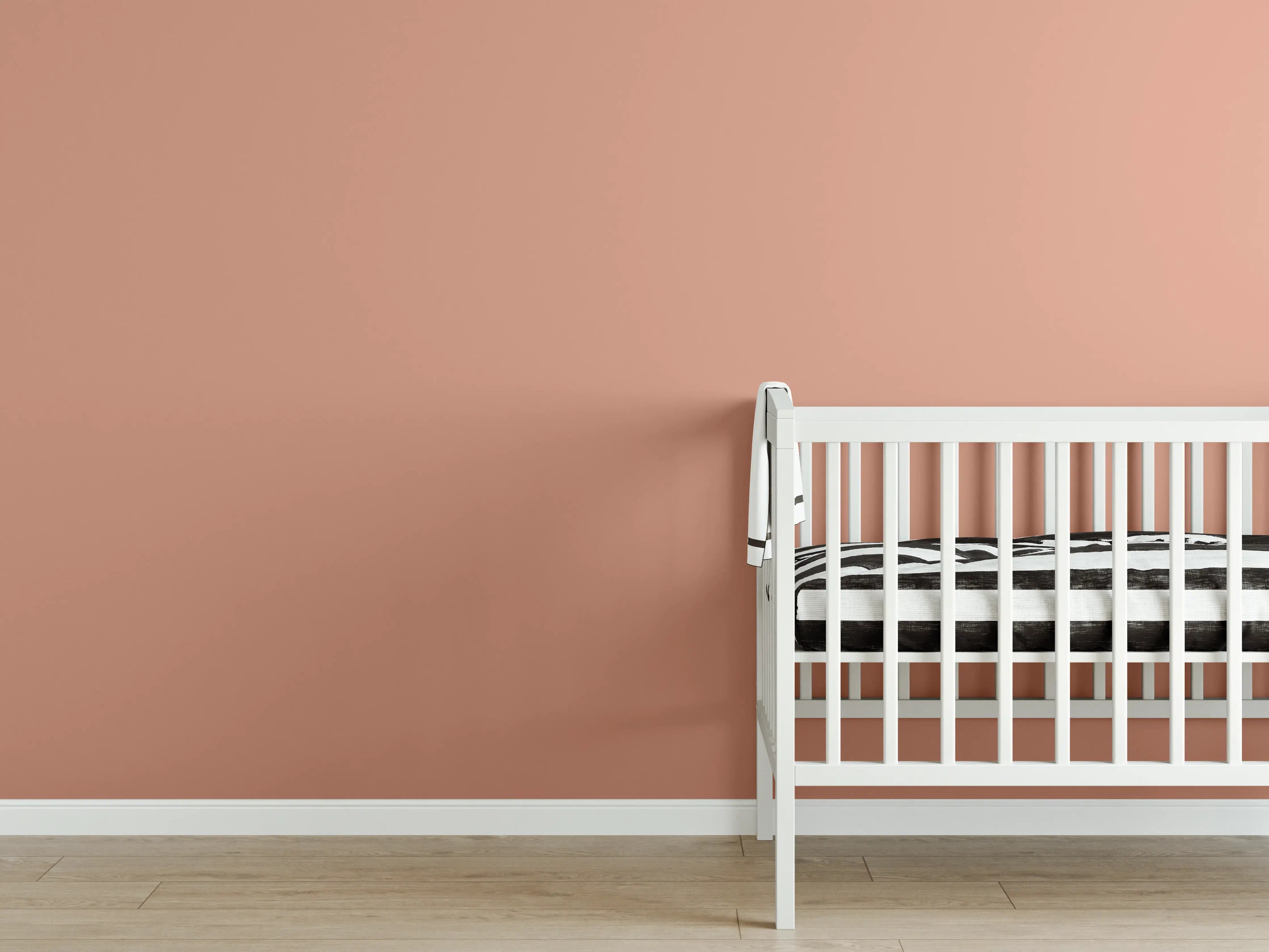 Babyzimmer Wandgestaltung - RAL 3012 (Beige-Rot)