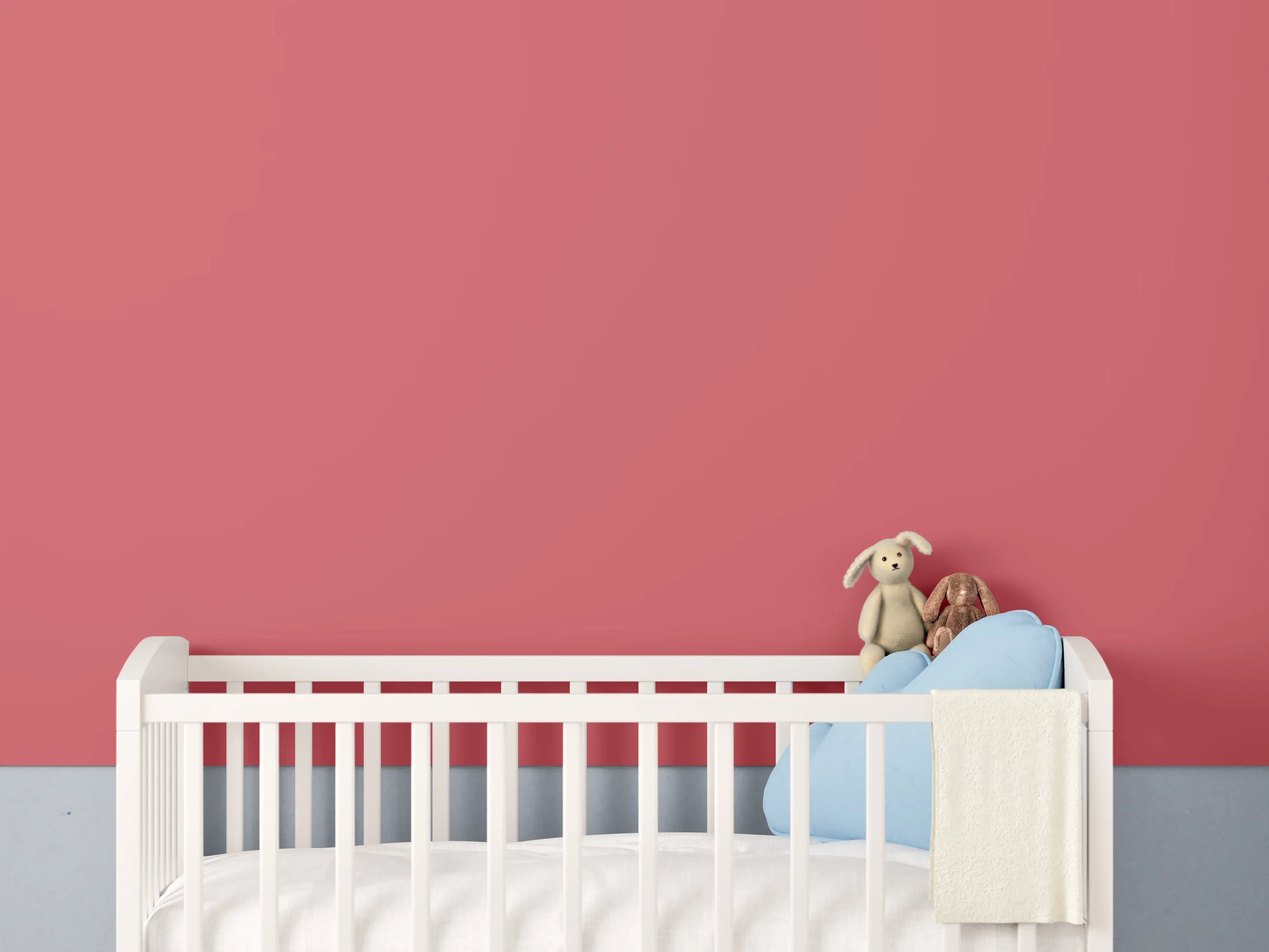 Babyzimmer Wandgestaltung - RAL 3017 (Rosa)