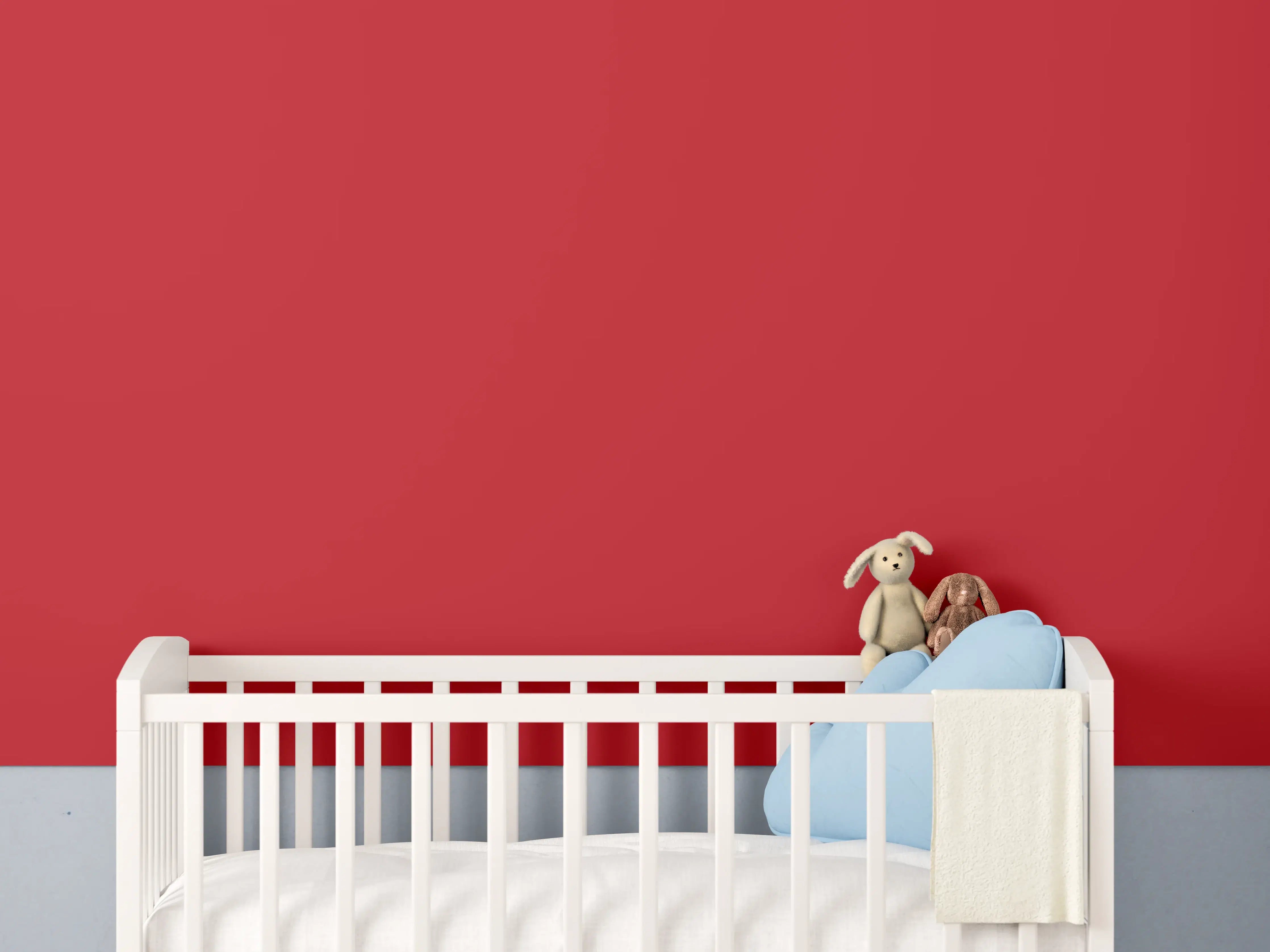 Babyzimmer Wandgestaltung - RAL 3020 (Verkehrsrot)