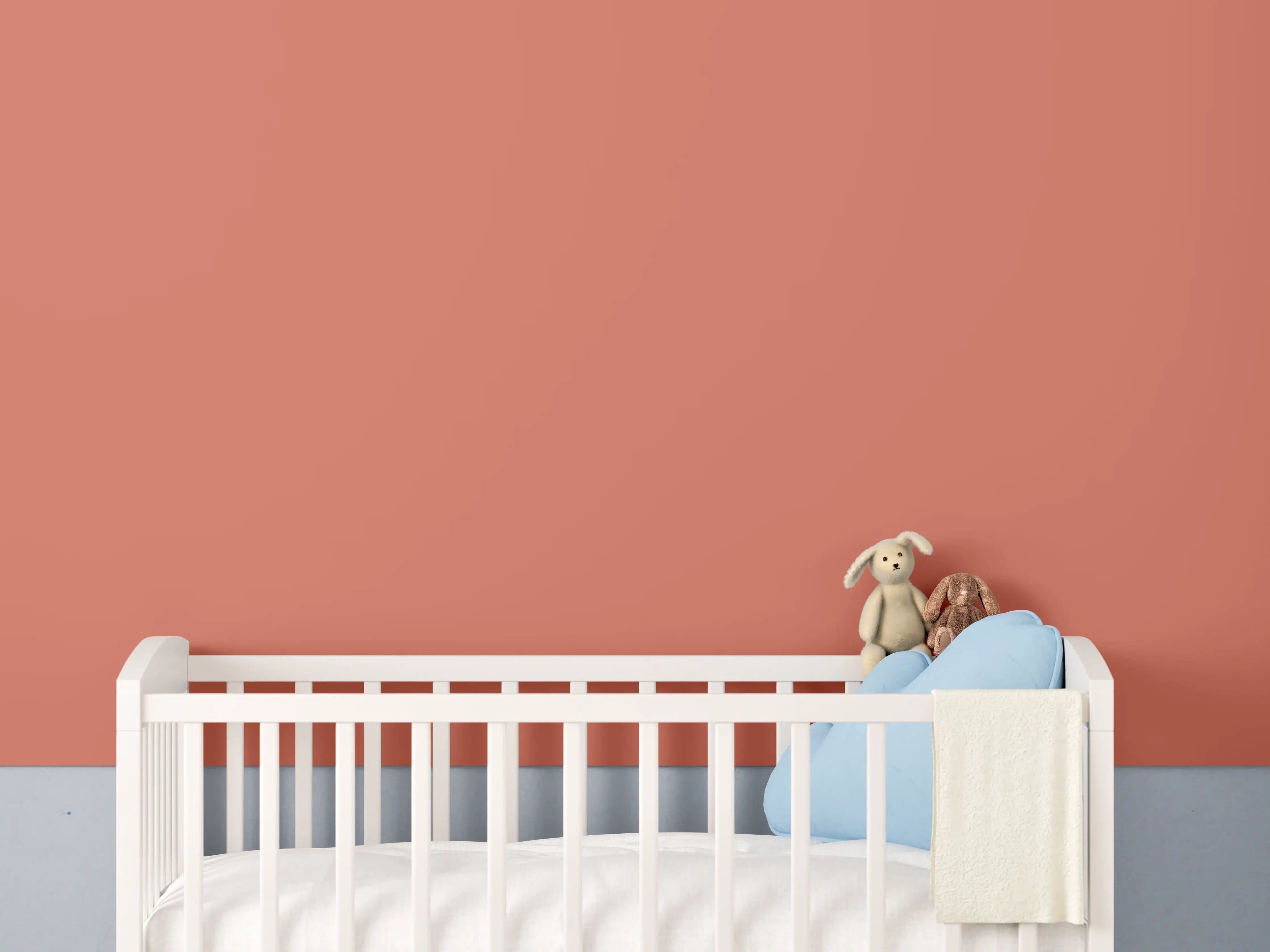 Babyzimmer Wandgestaltung - RAL 3022 (Lachsrosa)