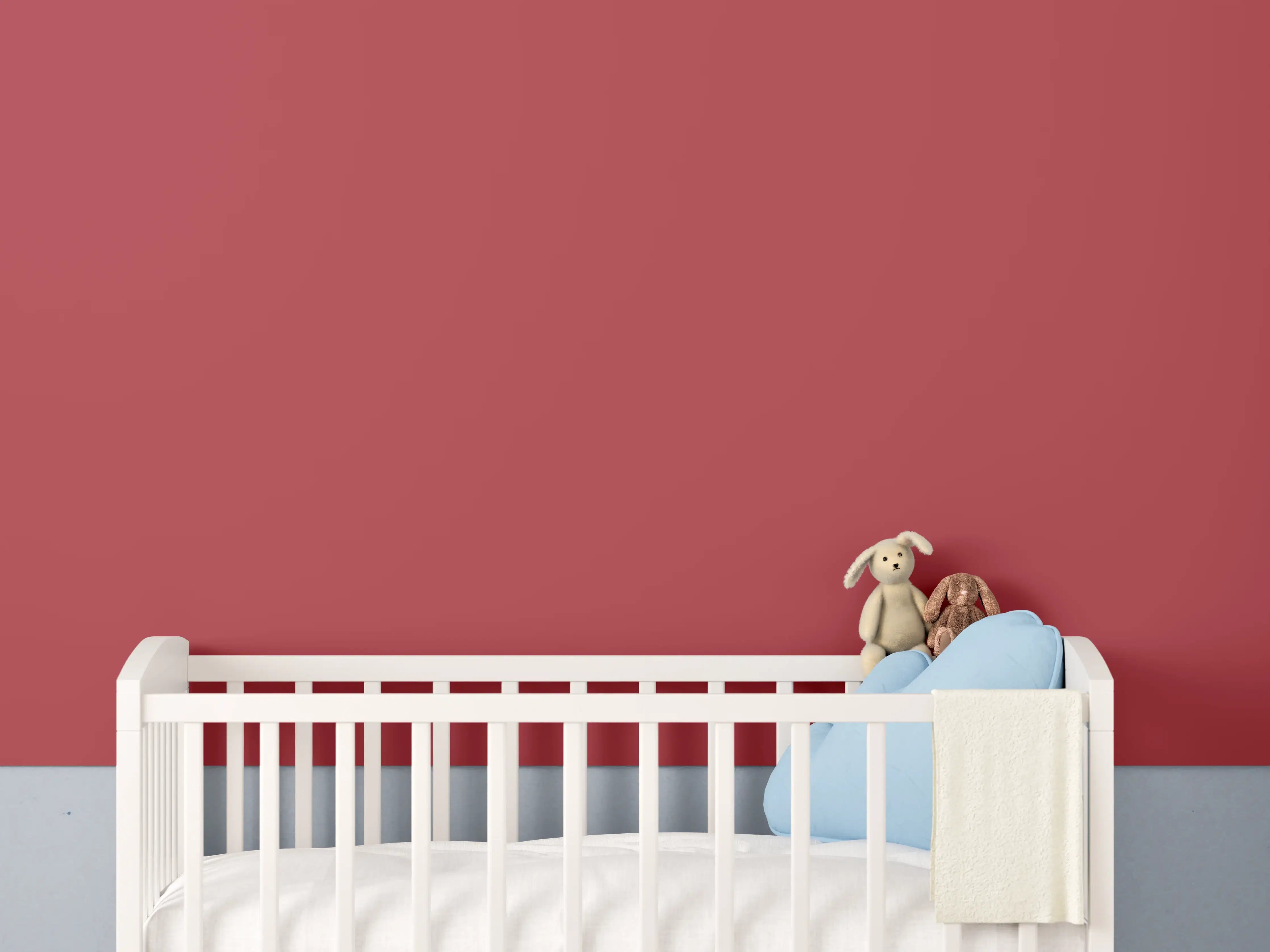 Babyzimmer Wandgestaltung - RAL 3031 (Orientrot)