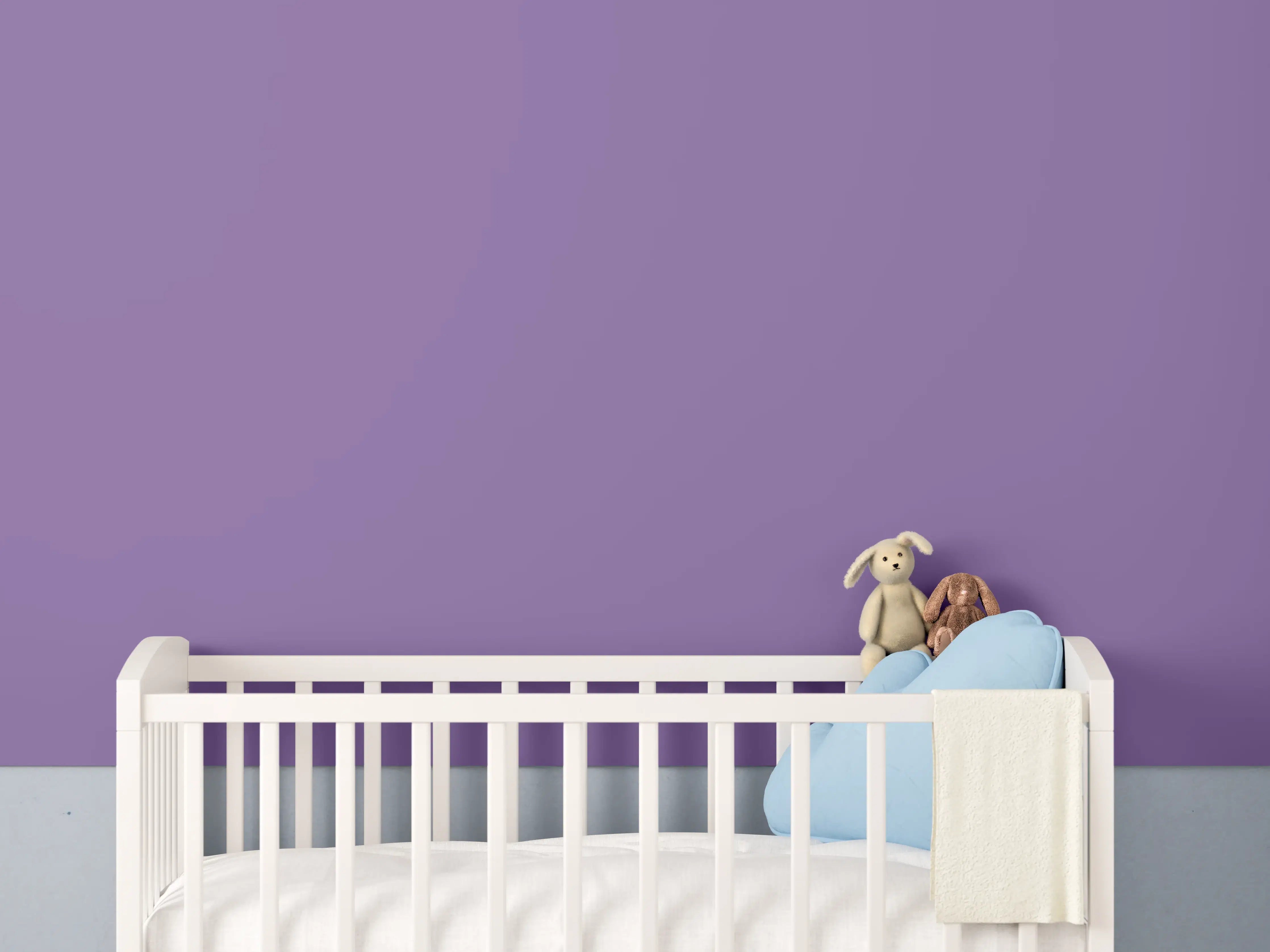Babyzimmer Wandgestaltung - RAL 4005 (Fliederblau)