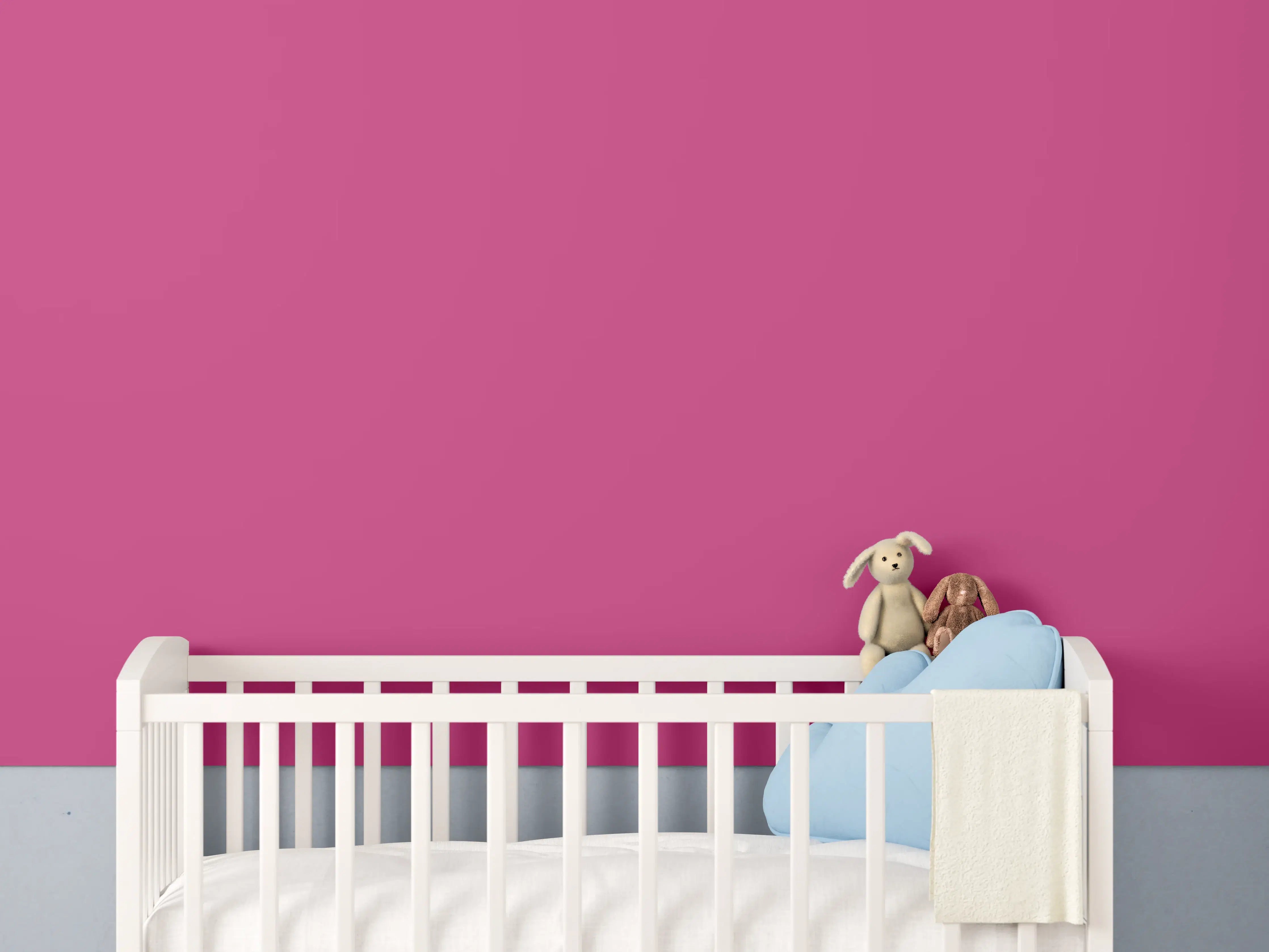Babyzimmer Wandgestaltung - RAL 4010 (Telemagenta)