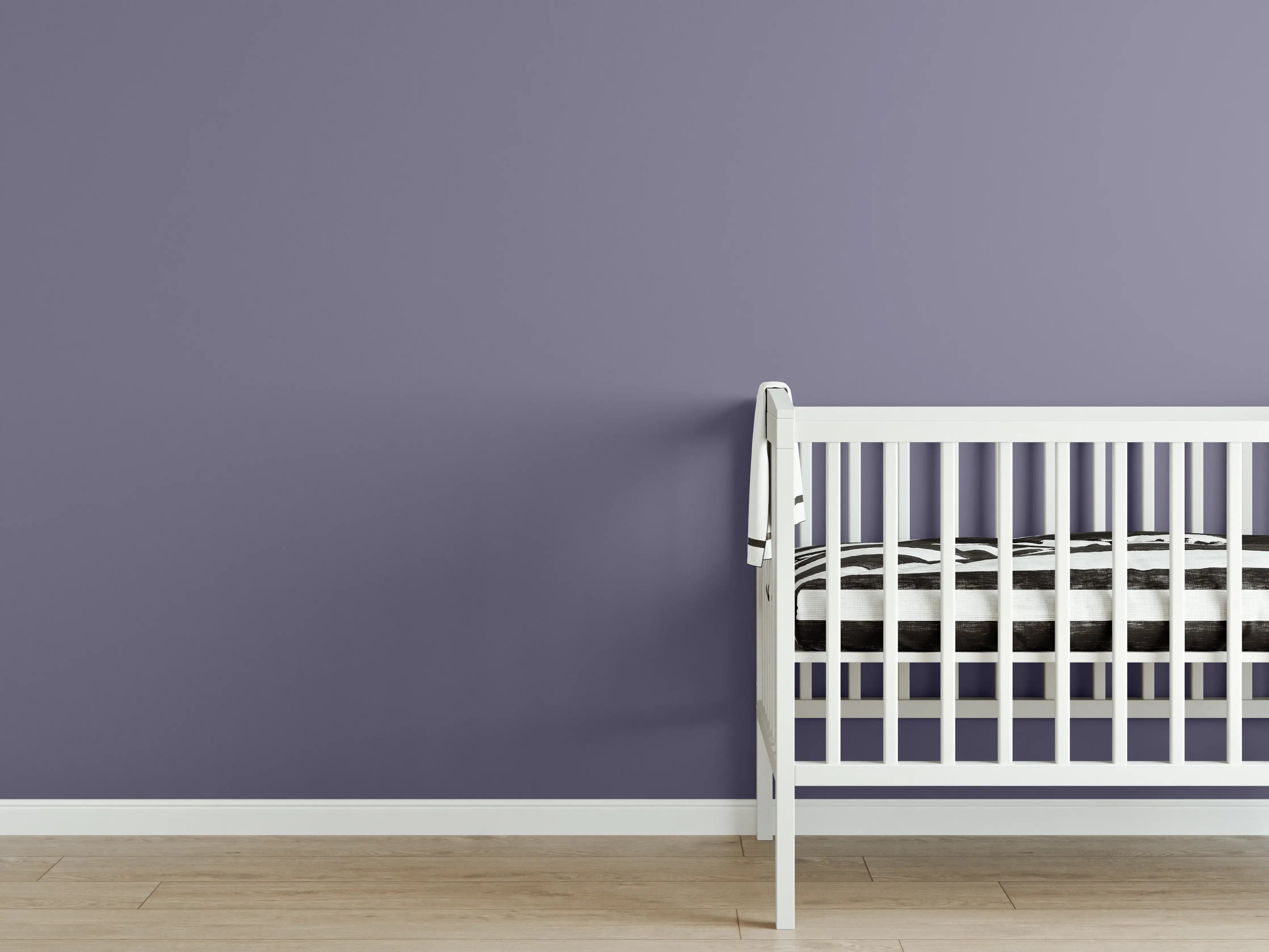 Babyzimmer Wandgestaltung - RAL 4012 (Perlbrombeere)