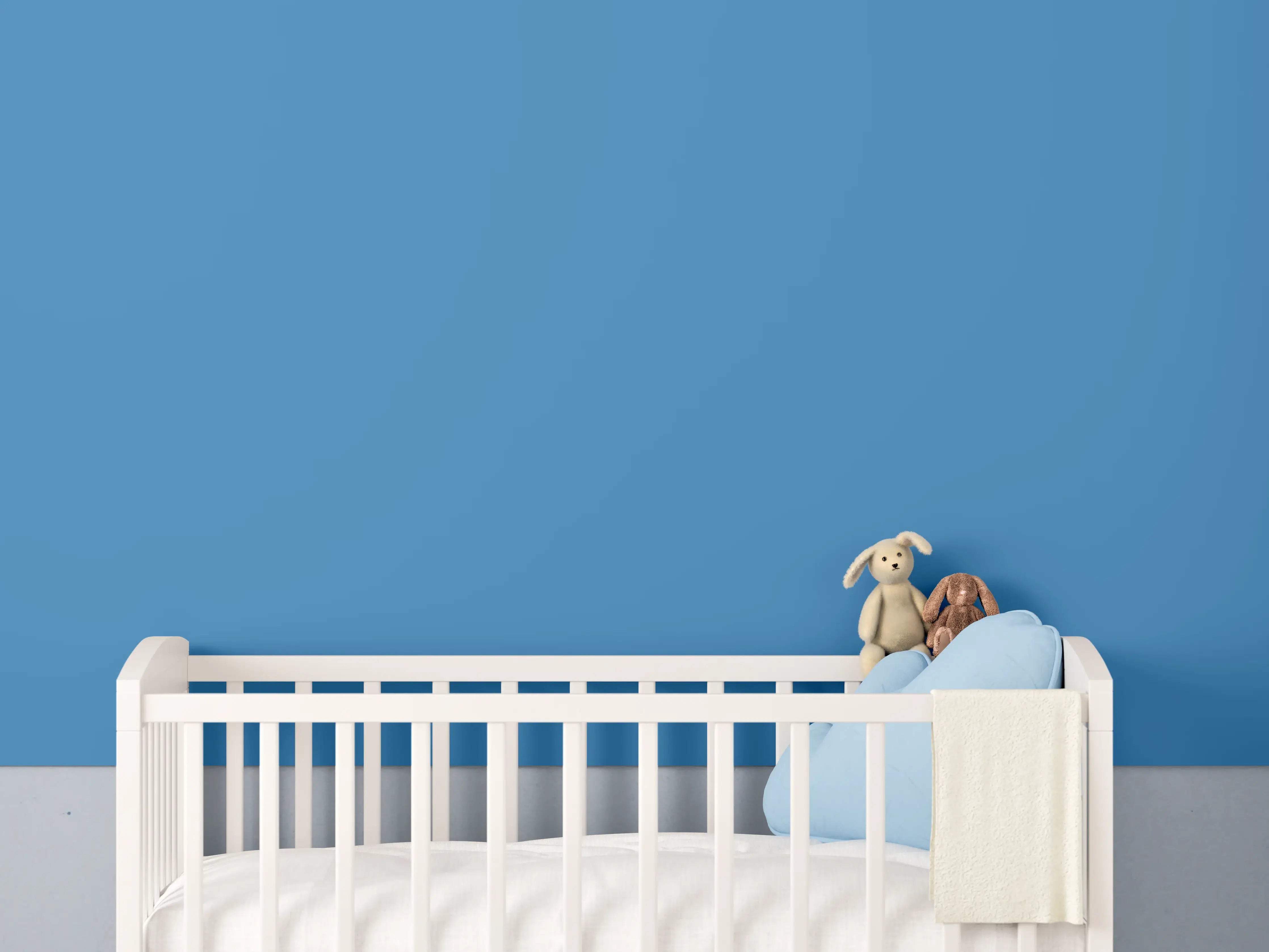 Babyzimmer Wandgestaltung - RAL 5012 (Hellblau)