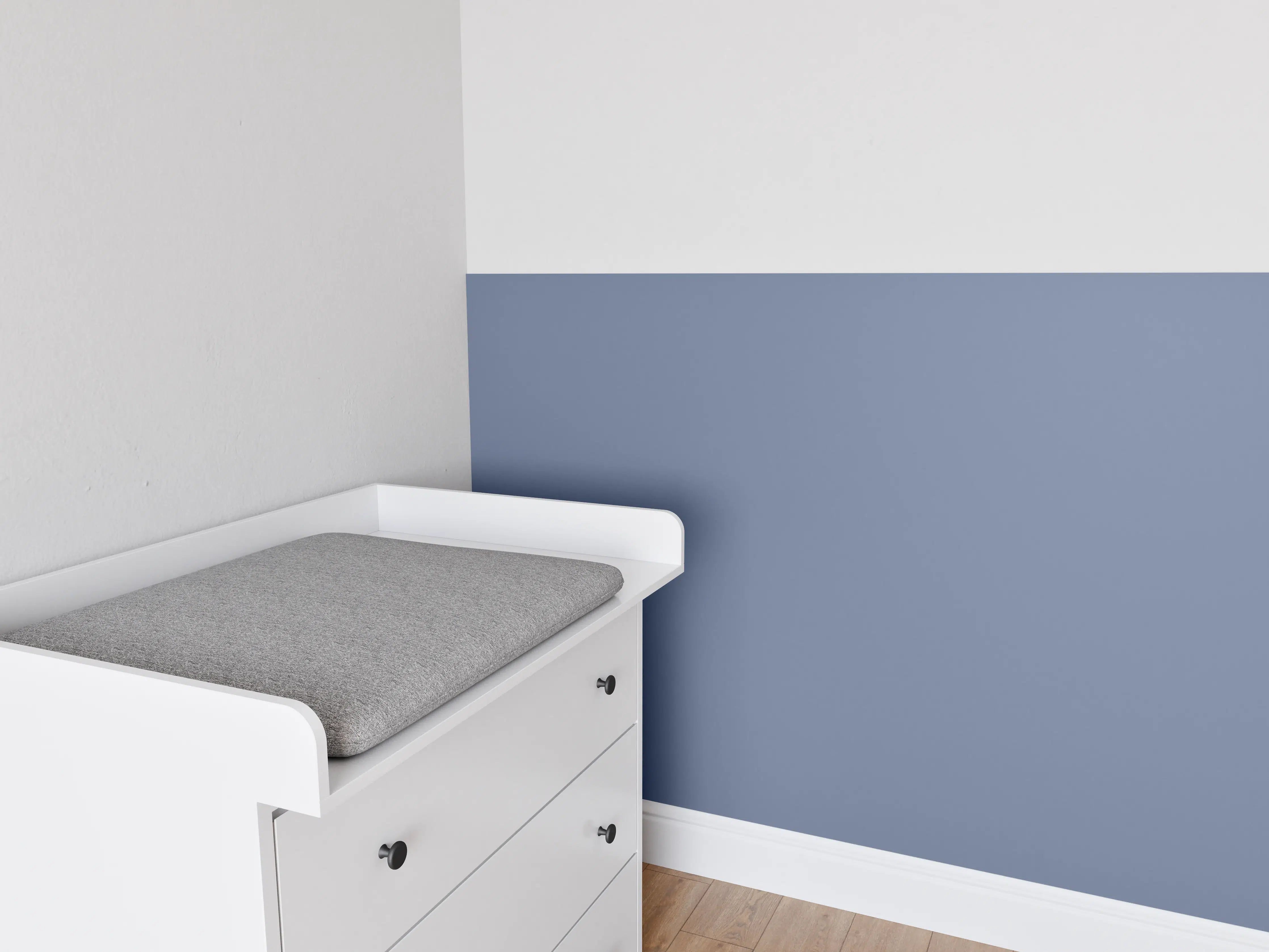 Babyzimmer Wandgestaltung - RAL 5014 (Taubenblau)