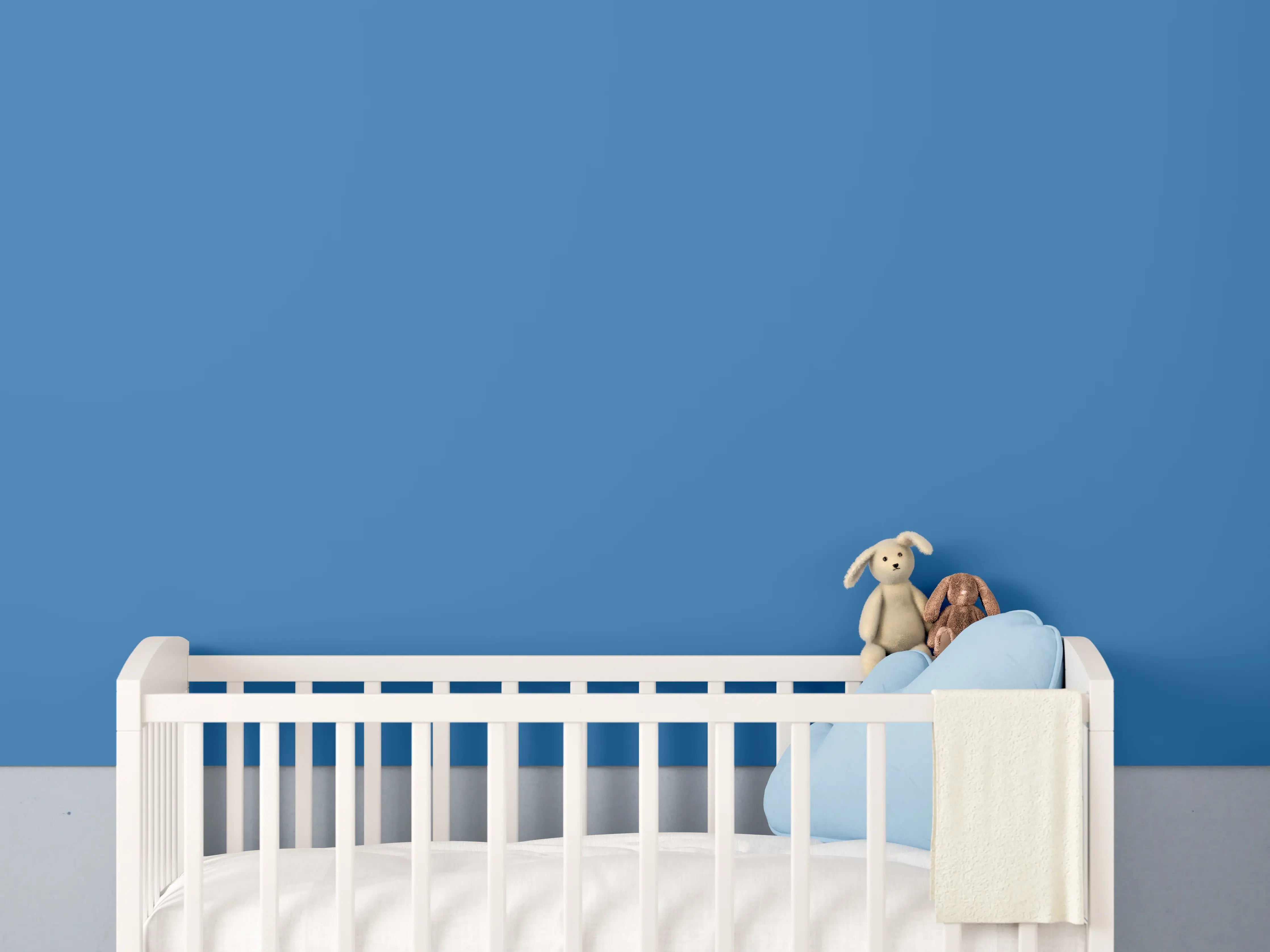 Babyzimmer Wandgestaltung - RAL 5015 (Himmelblau)