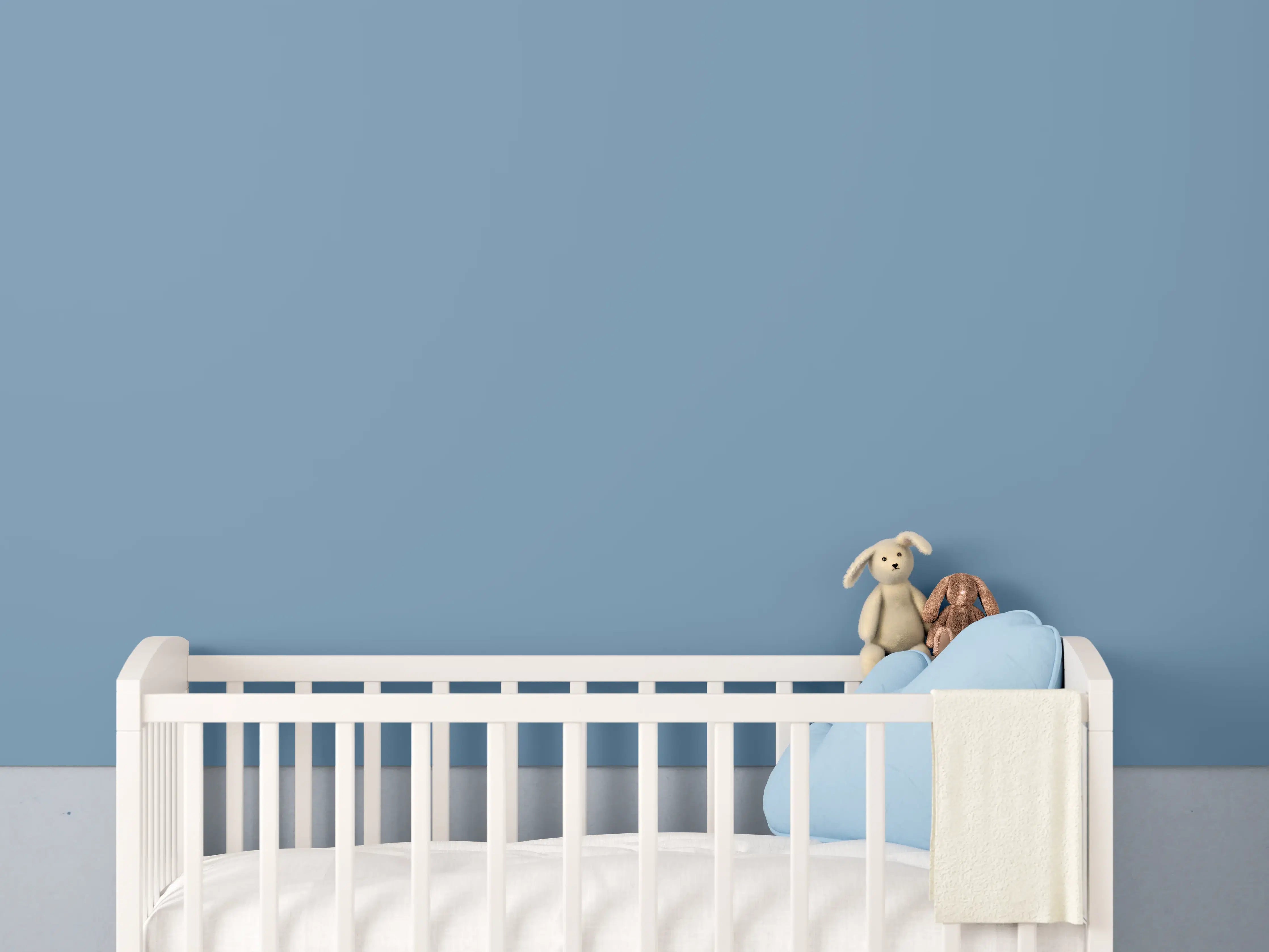 Babyzimmer Wandgestaltung - RAL 5024 (Pastellblau)