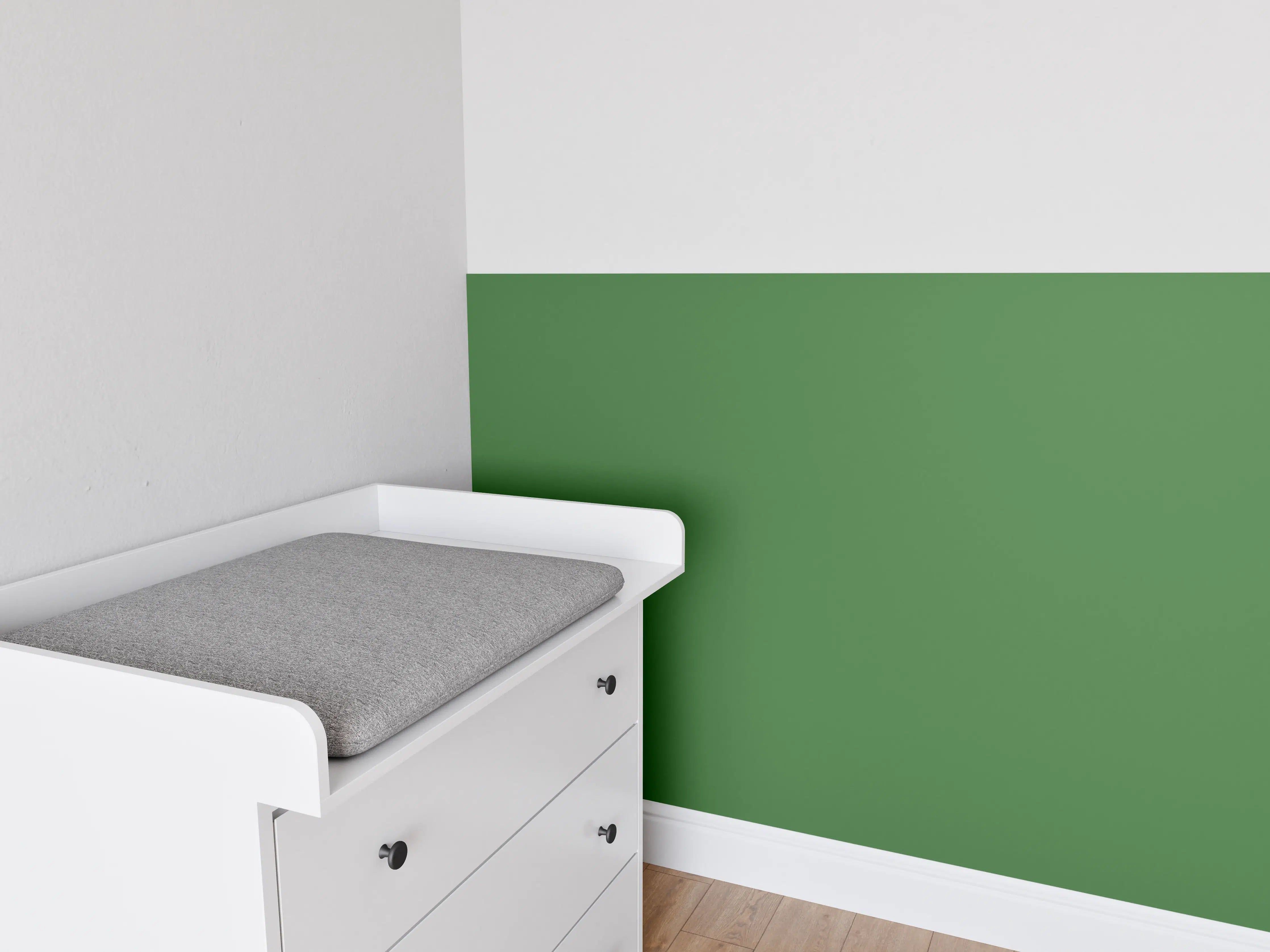 Babyzimmer Wandgestaltung - RAL 6010 (Grasgrün)