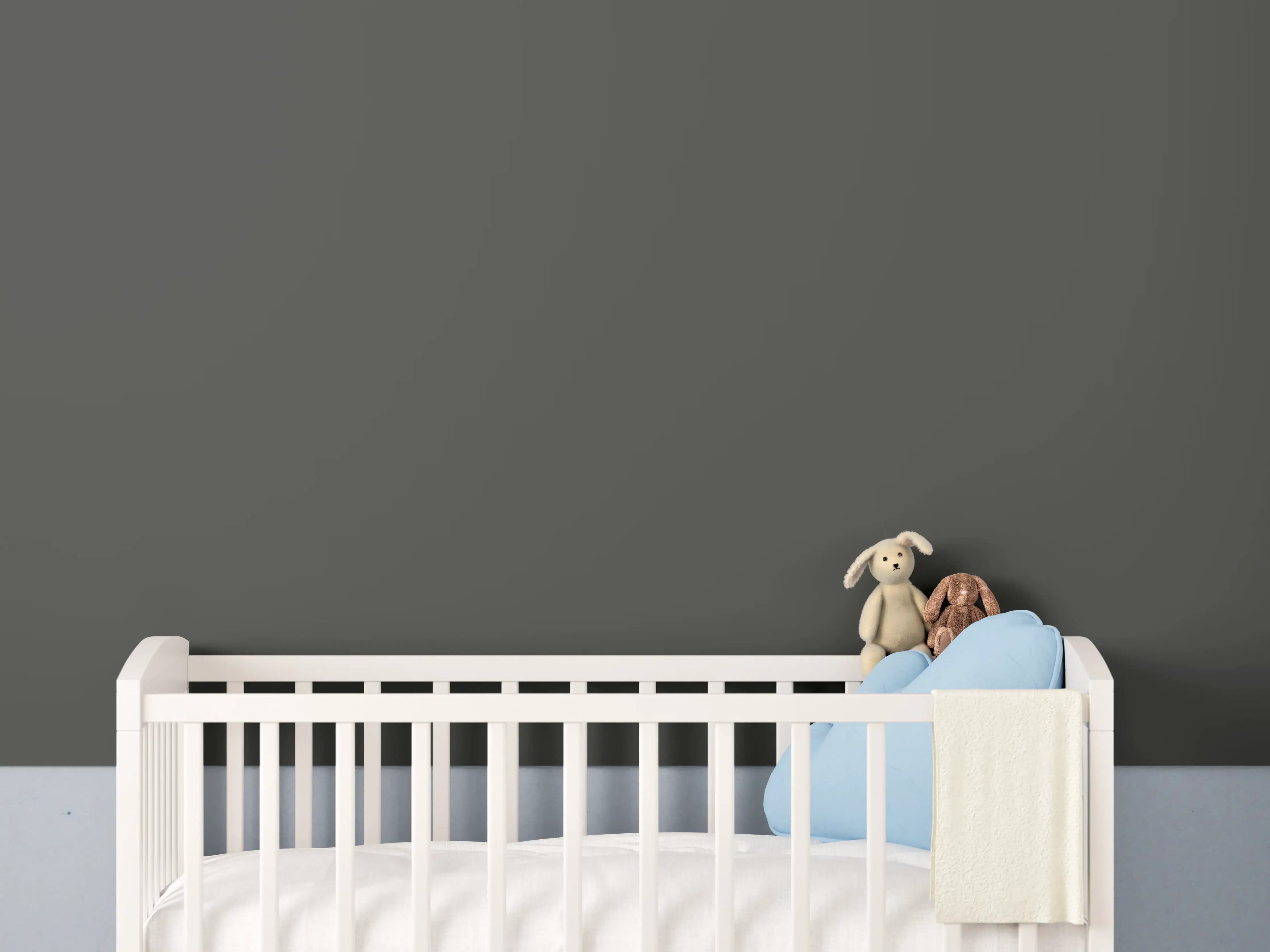 Babyzimmer Wandgestaltung - RAL 6015 (Schwarzoliv)
