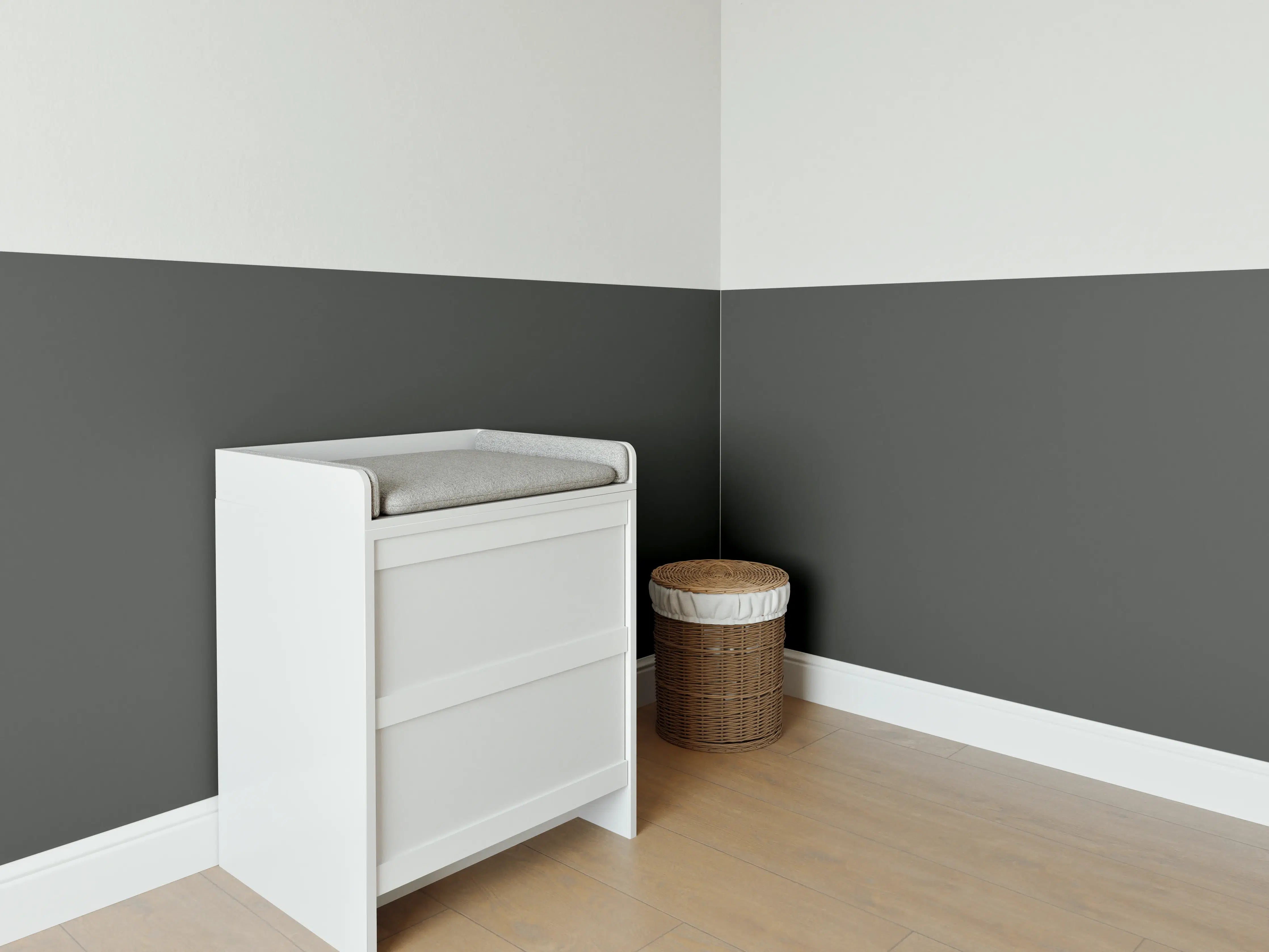 Babyzimmer Wandgestaltung - RAL 6015 (Schwarzoliv)