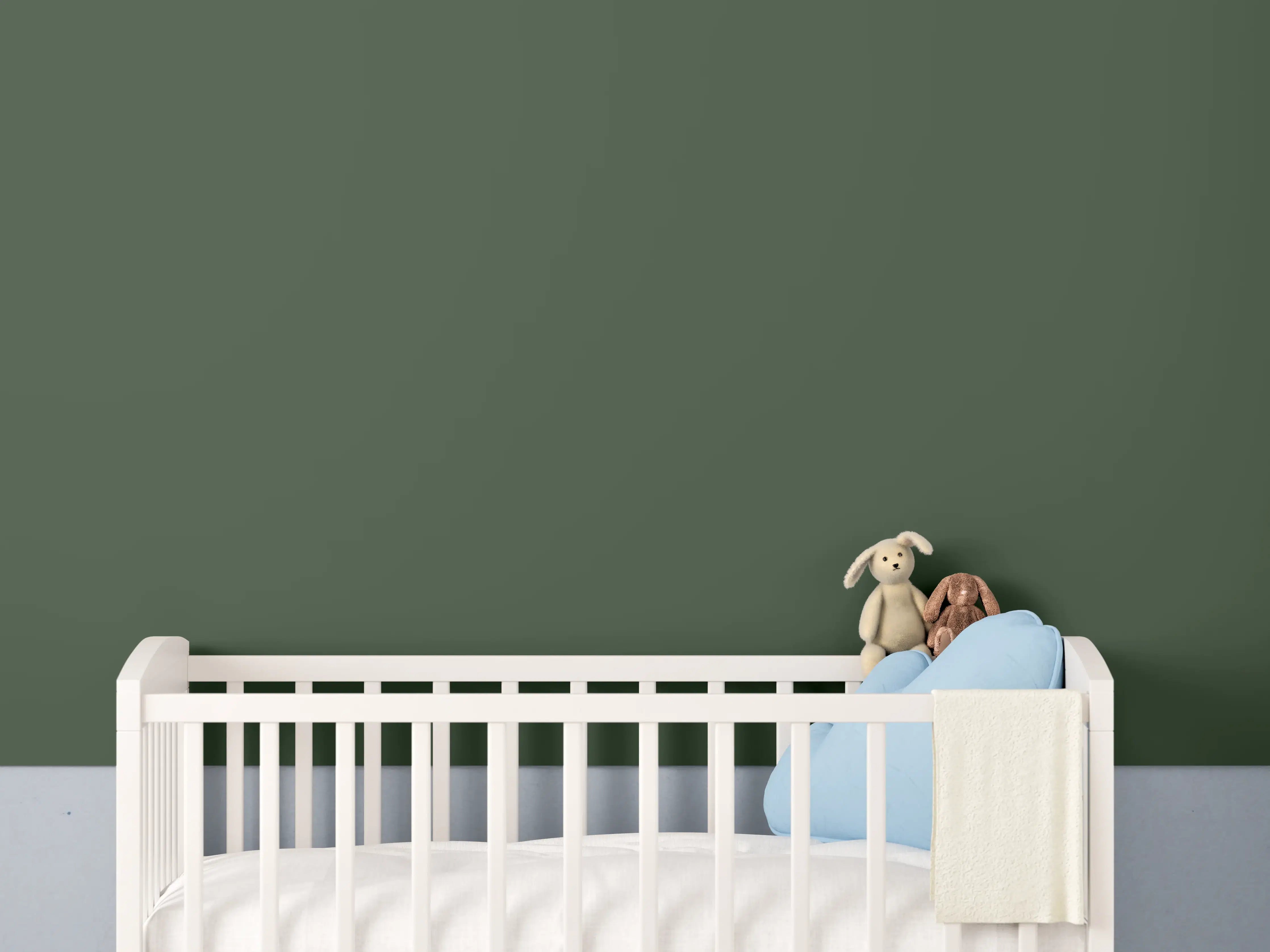 Babyzimmer Wandgestaltung - RAL 6020 (Chromgrün)
