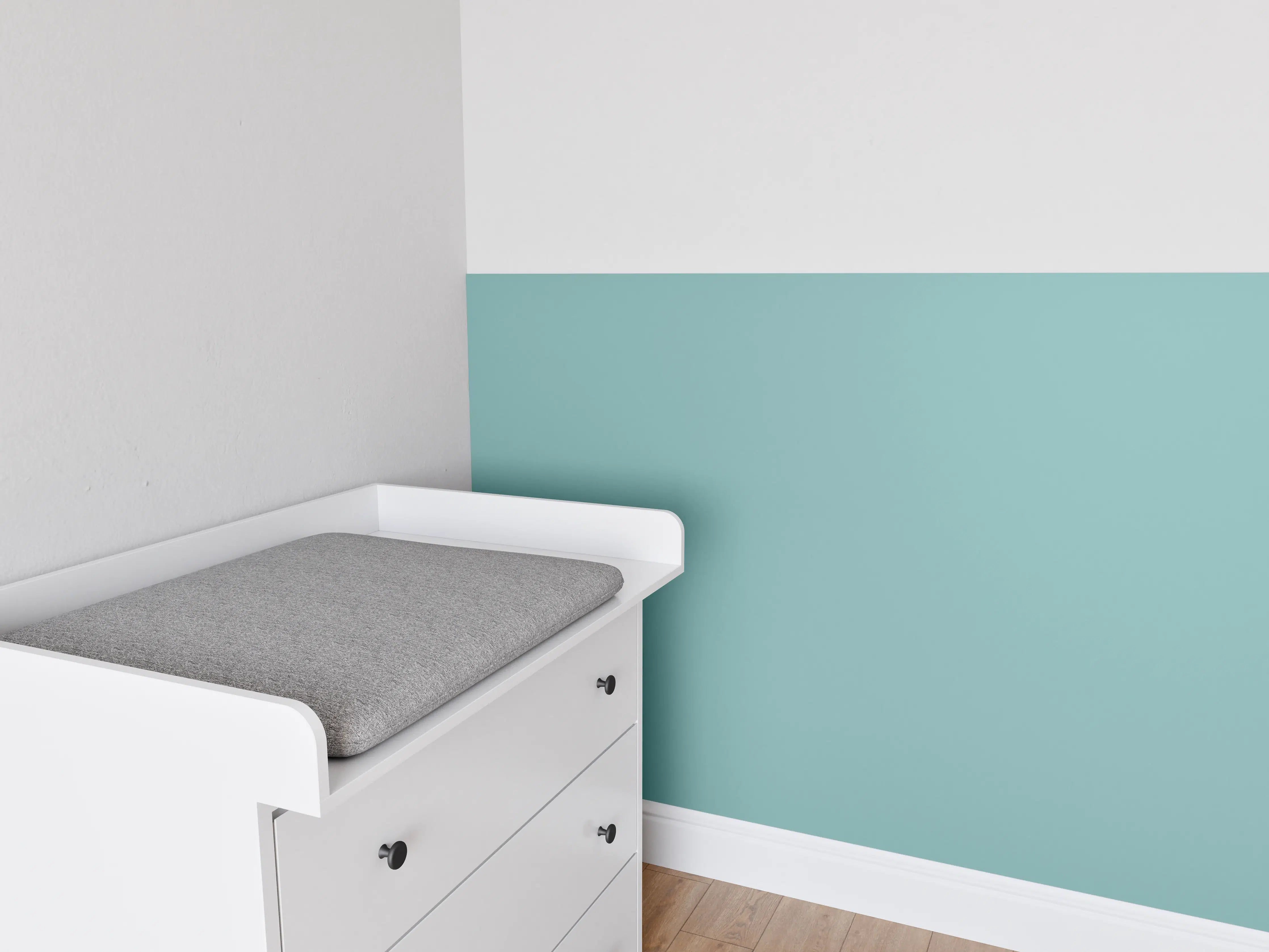 Babyzimmer Wandgestaltung - RAL 6034 (Pastell-Türkis)