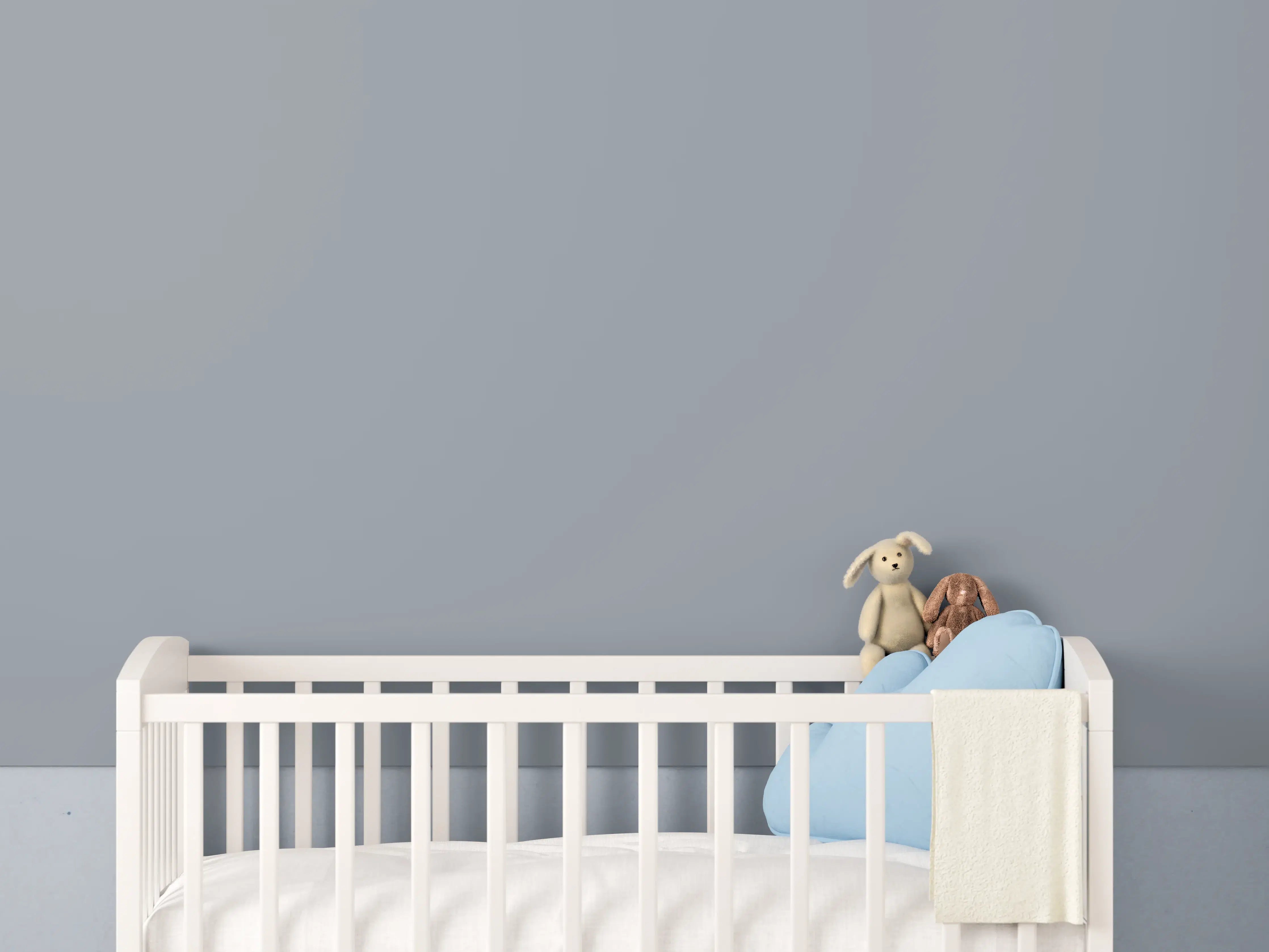 Babyzimmer Wandgestaltung - RAL 7001 (Silbergrau)
