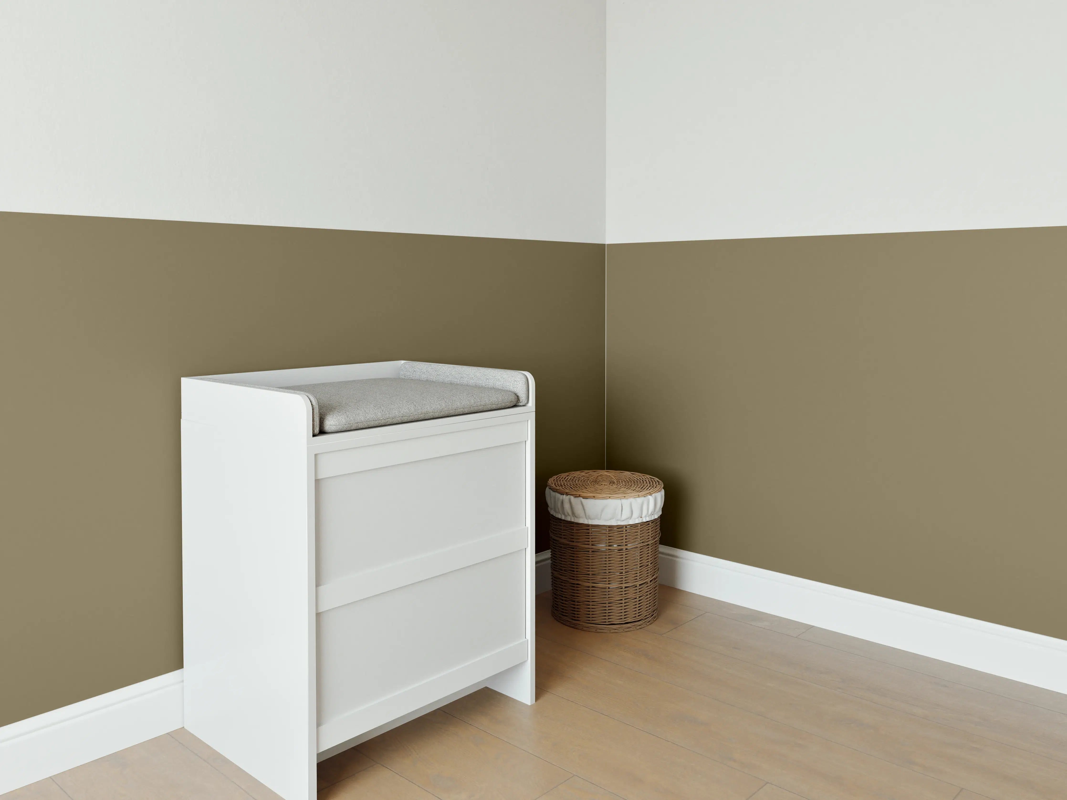 Babyzimmer Wandgestaltung - RAL 7008 (Khaki grau)