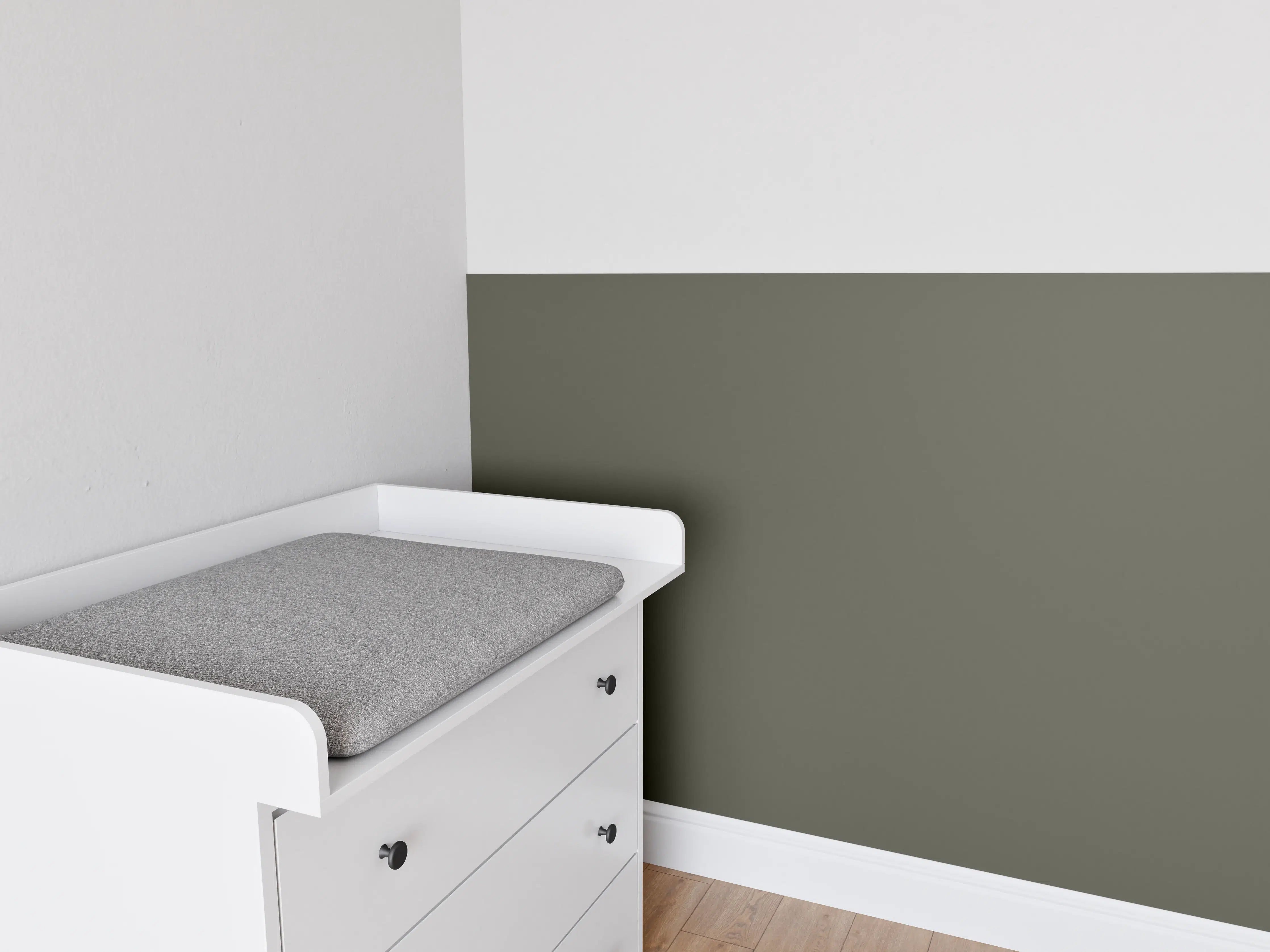 Babyzimmer Wandgestaltung - RAL 7013 (auch braun-grau)