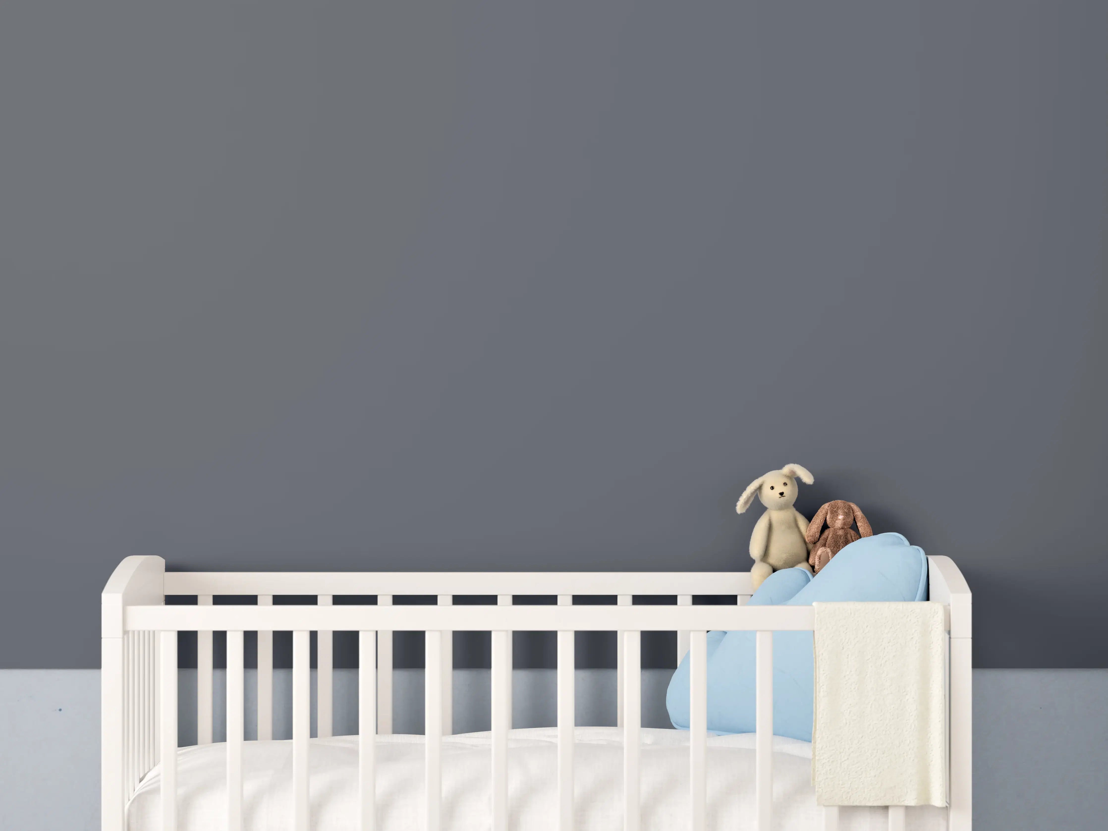 Babyzimmer Wandgestaltung - RAL 7015 (Schiefergrau)