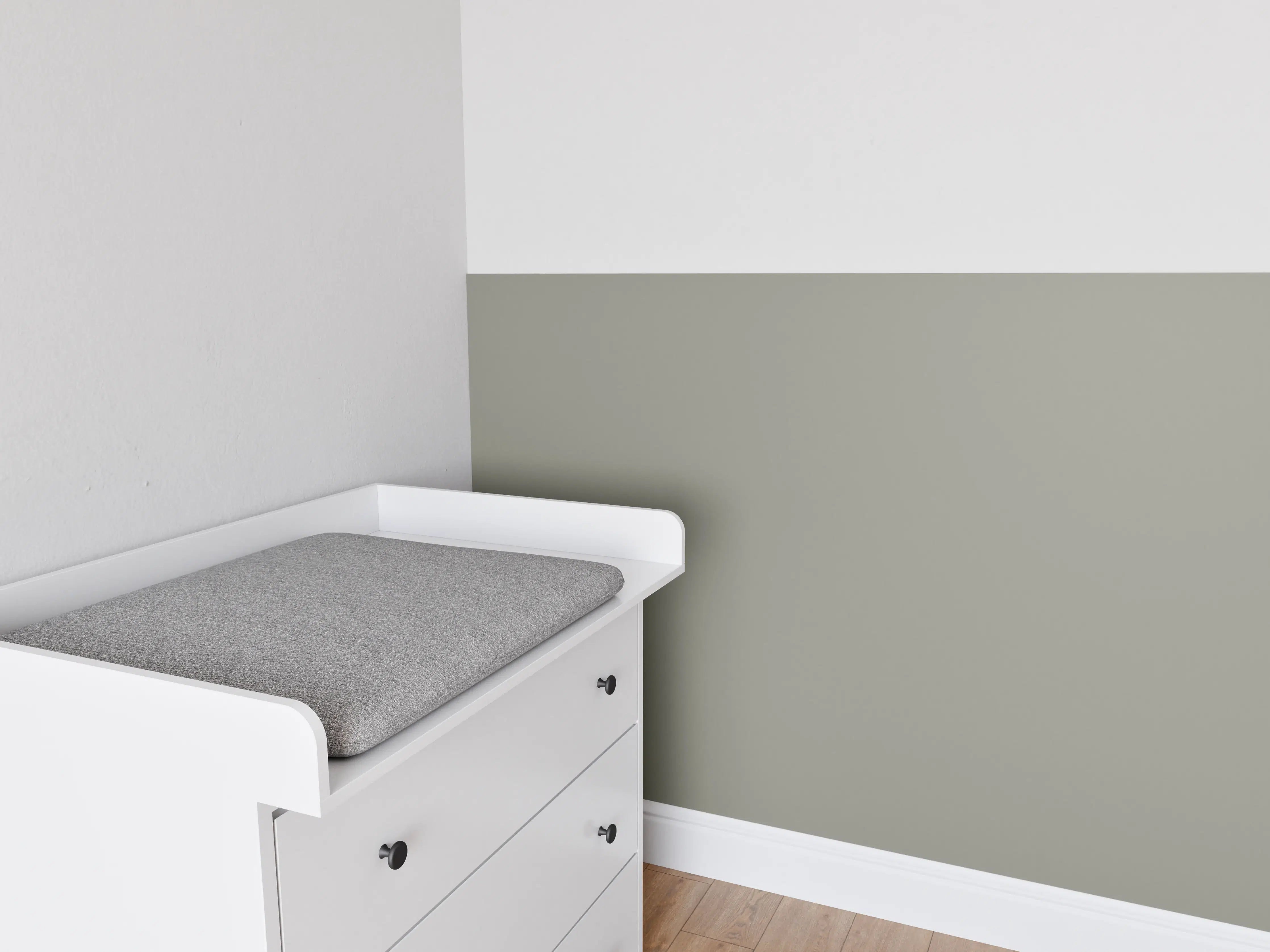 Babyzimmer Wandgestaltung - RAL 7030 (Steingrau)