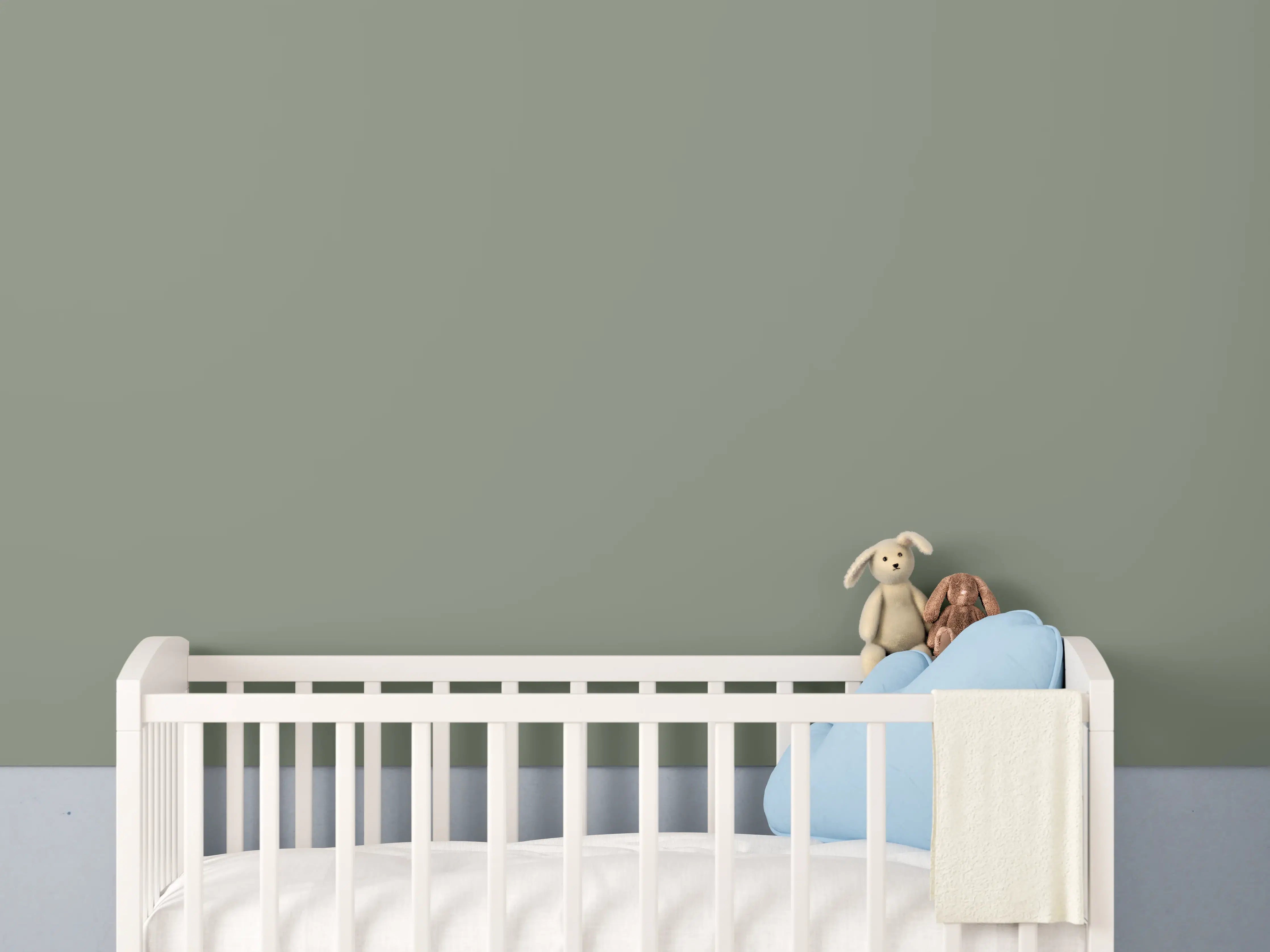 Babyzimmer Wandgestaltung - RAL 7033 (Zementgrau)