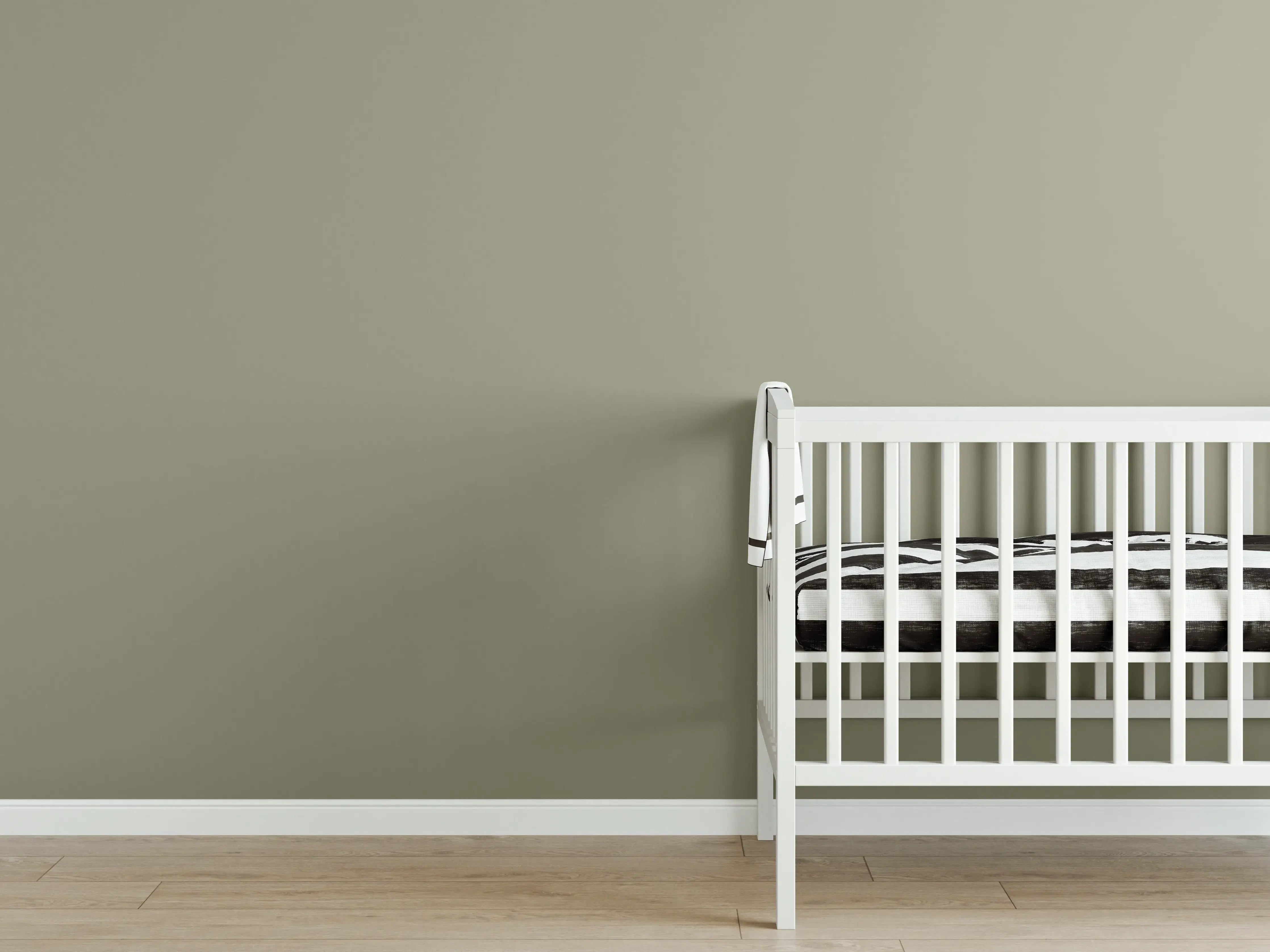 Babyzimmer Wandgestaltung - RAL 7034 (Gelbgrau)