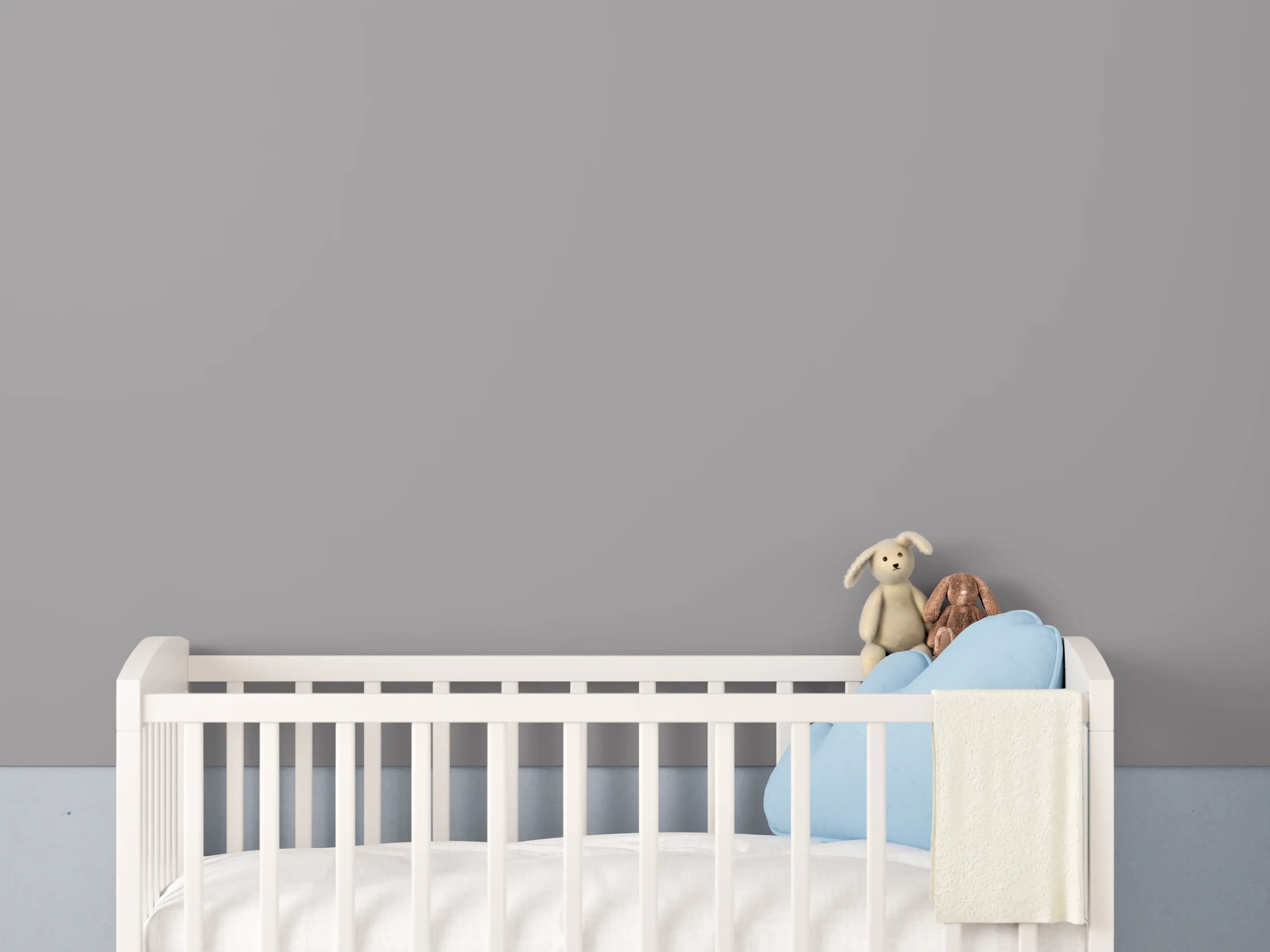 Babyzimmer Wandgestaltung - RAL 7036 (Platingrau)