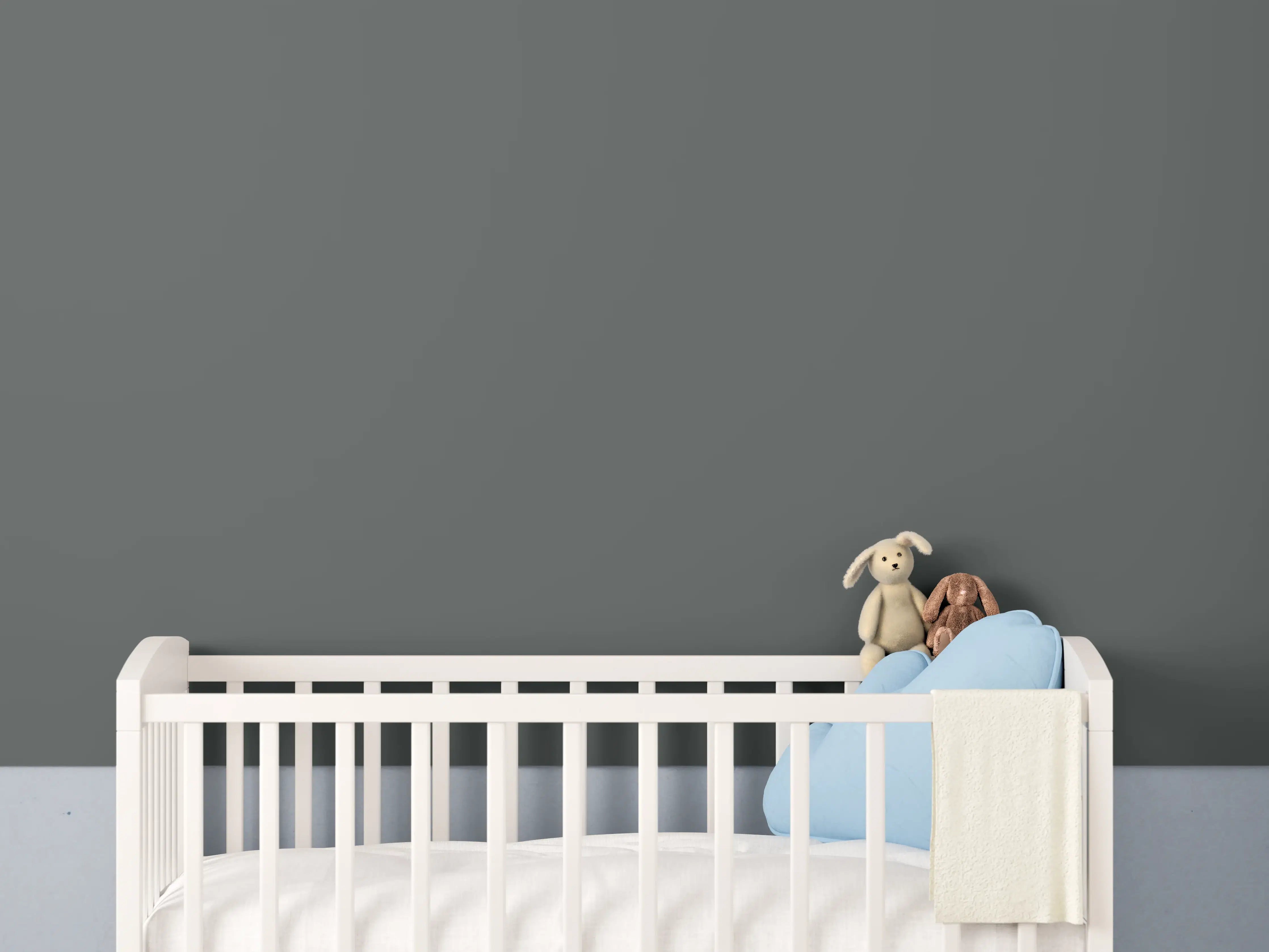 Babyzimmer Wandgestaltung - RAL 7043 (Verkehrsgrau B)