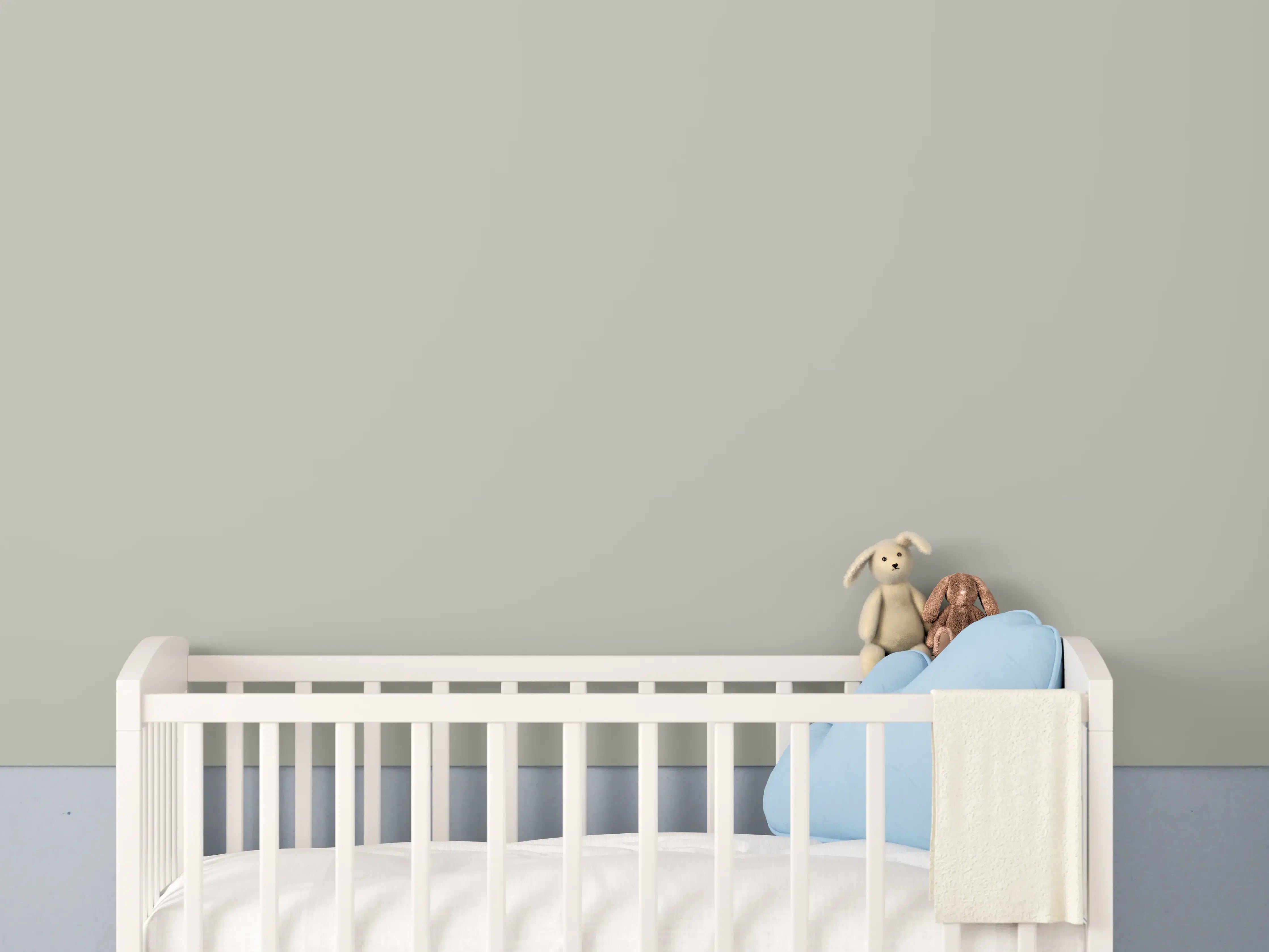 Babyzimmer Wandgestaltung - RAL 7044 (Seidengrau)