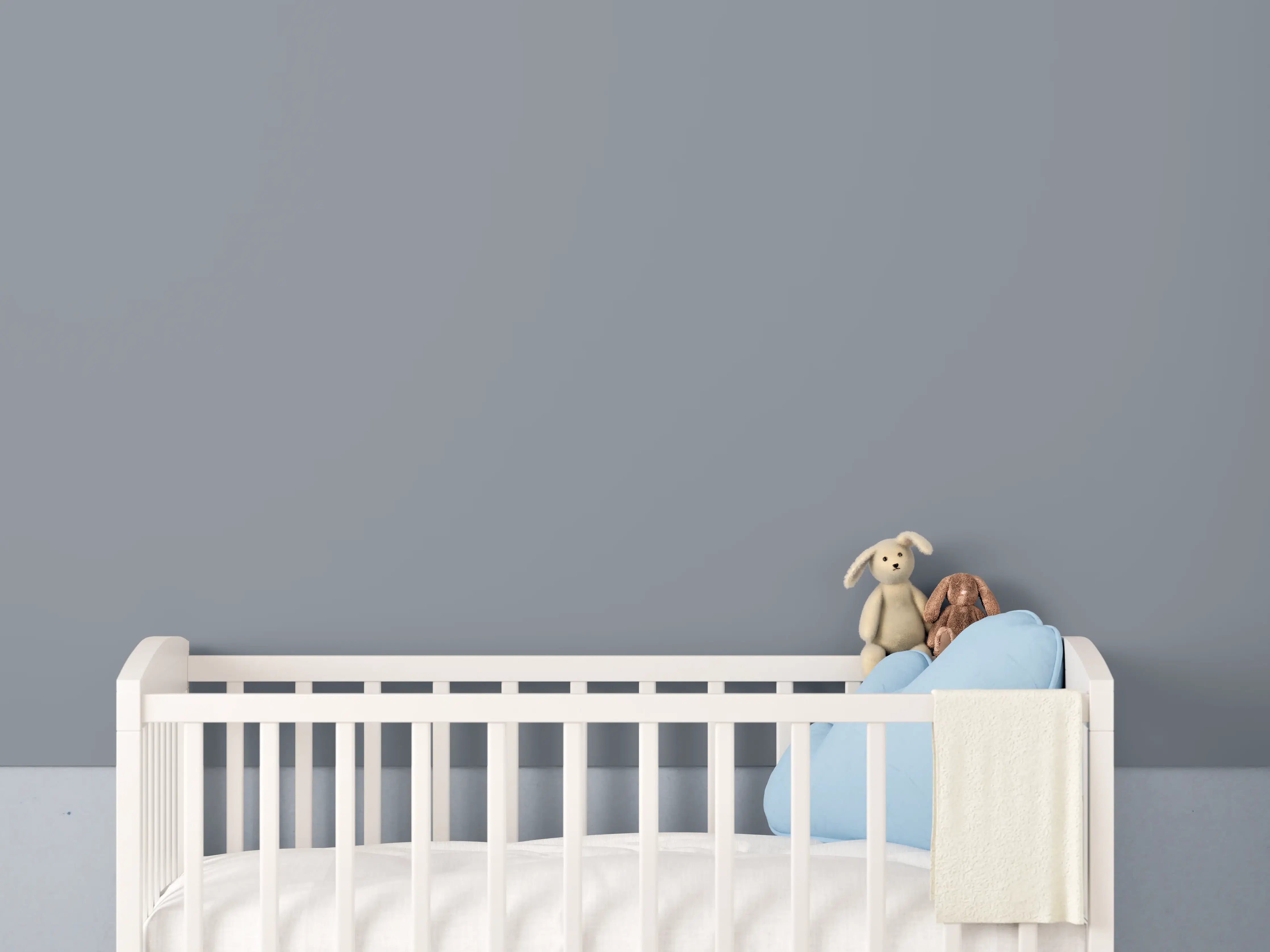 Babyzimmer Wandgestaltung - RAL 7046 (Telegrau 2)