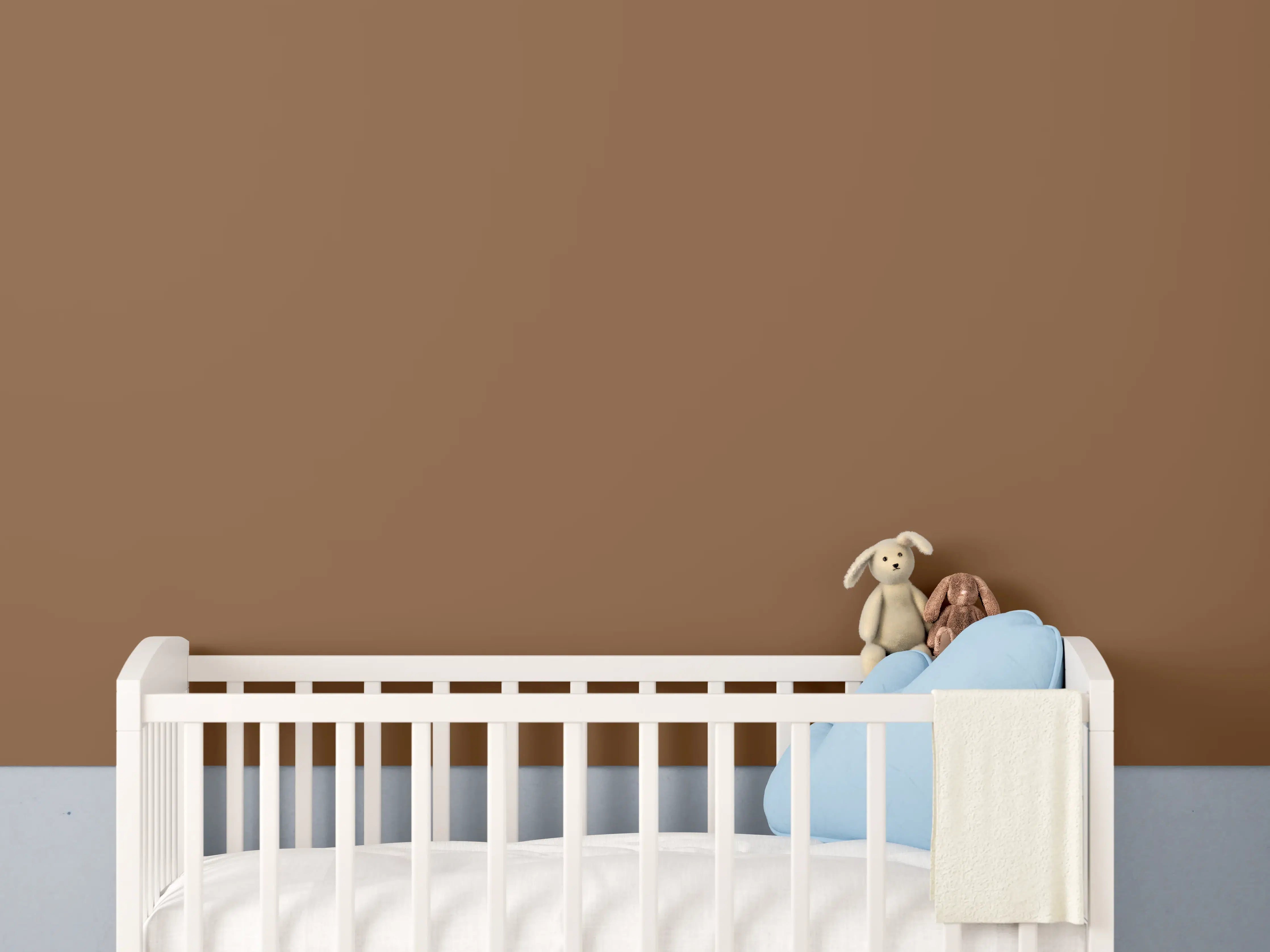 Babyzimmer Wandgestaltung - RAL 8003 (Lehm-Braun)