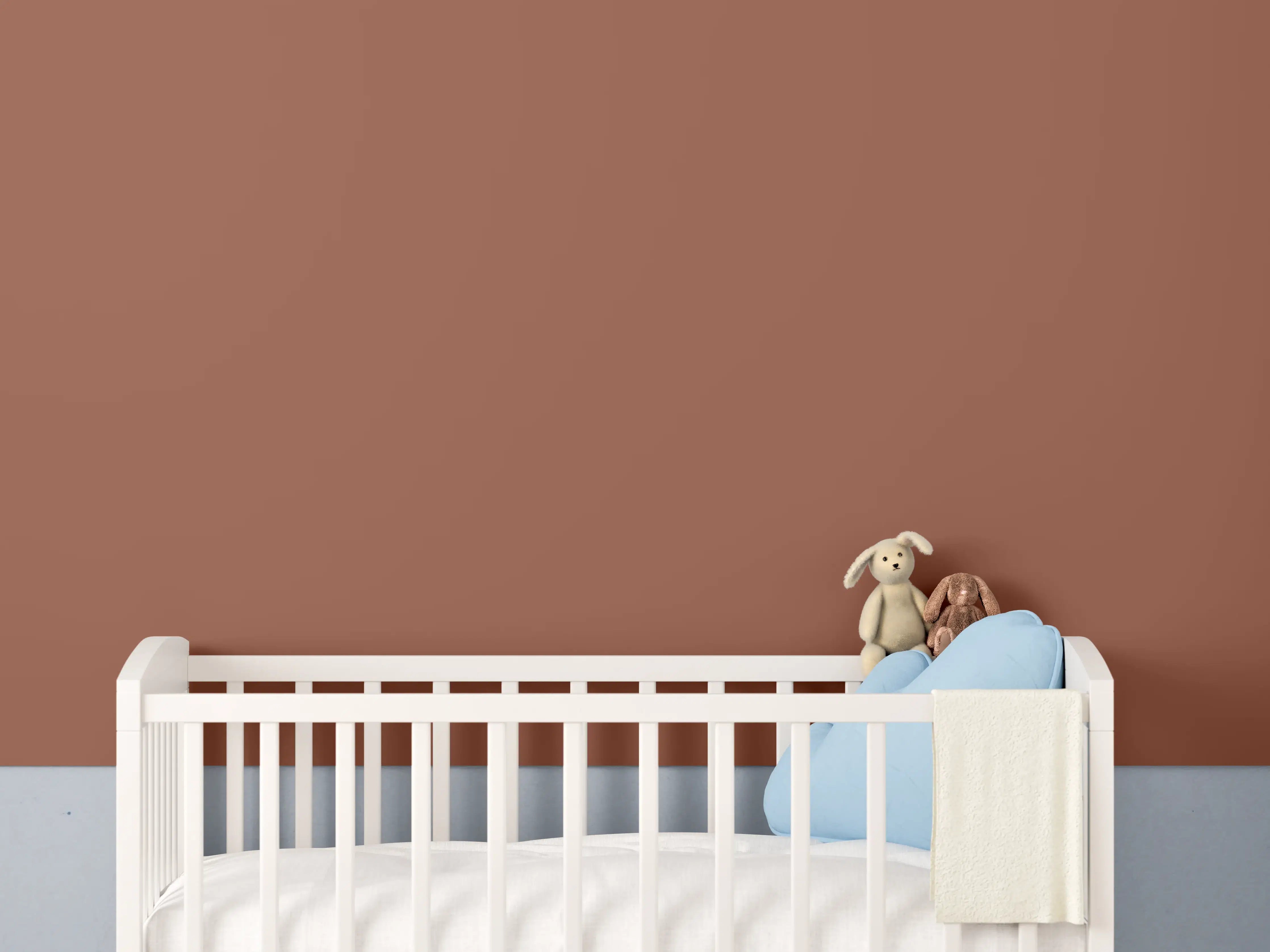 Babyzimmer Wandgestaltung - RAL 8004 (Kupferbraun)