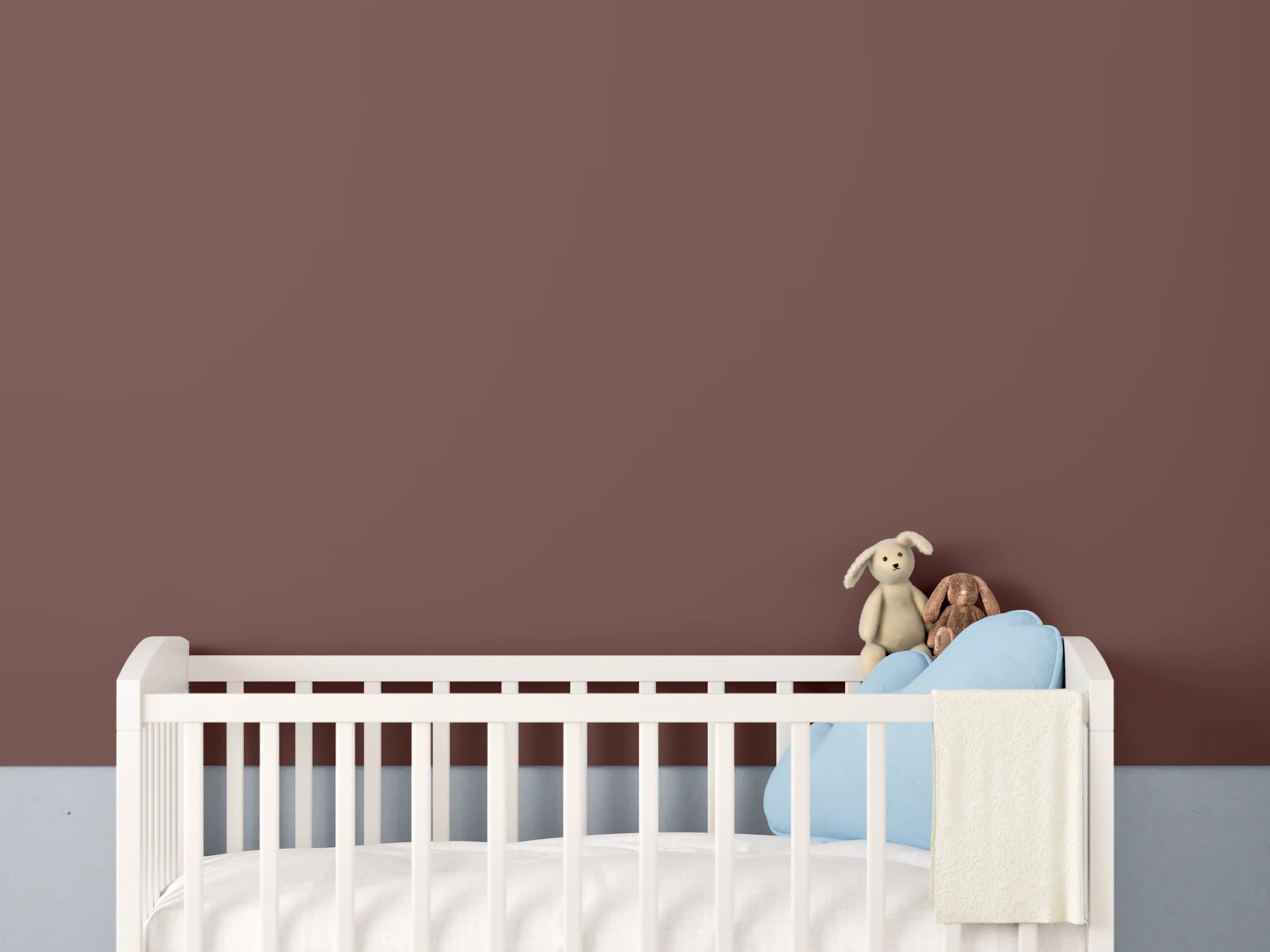 Babyzimmer Wandgestaltung - RAL 8015 (Kastanienbraun)