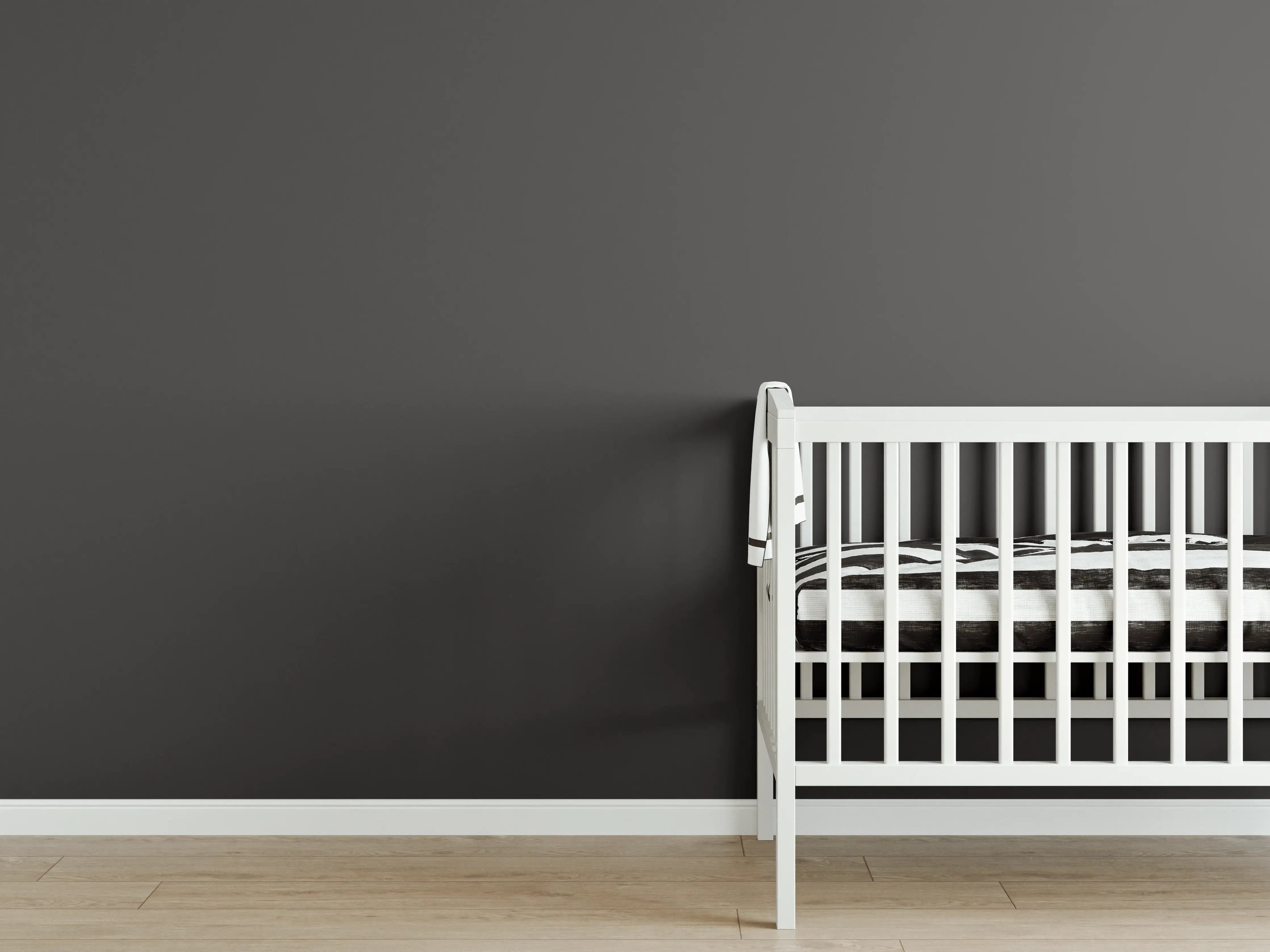 Babyzimmer Wandgestaltung - RAL 8019 (Graubraun)