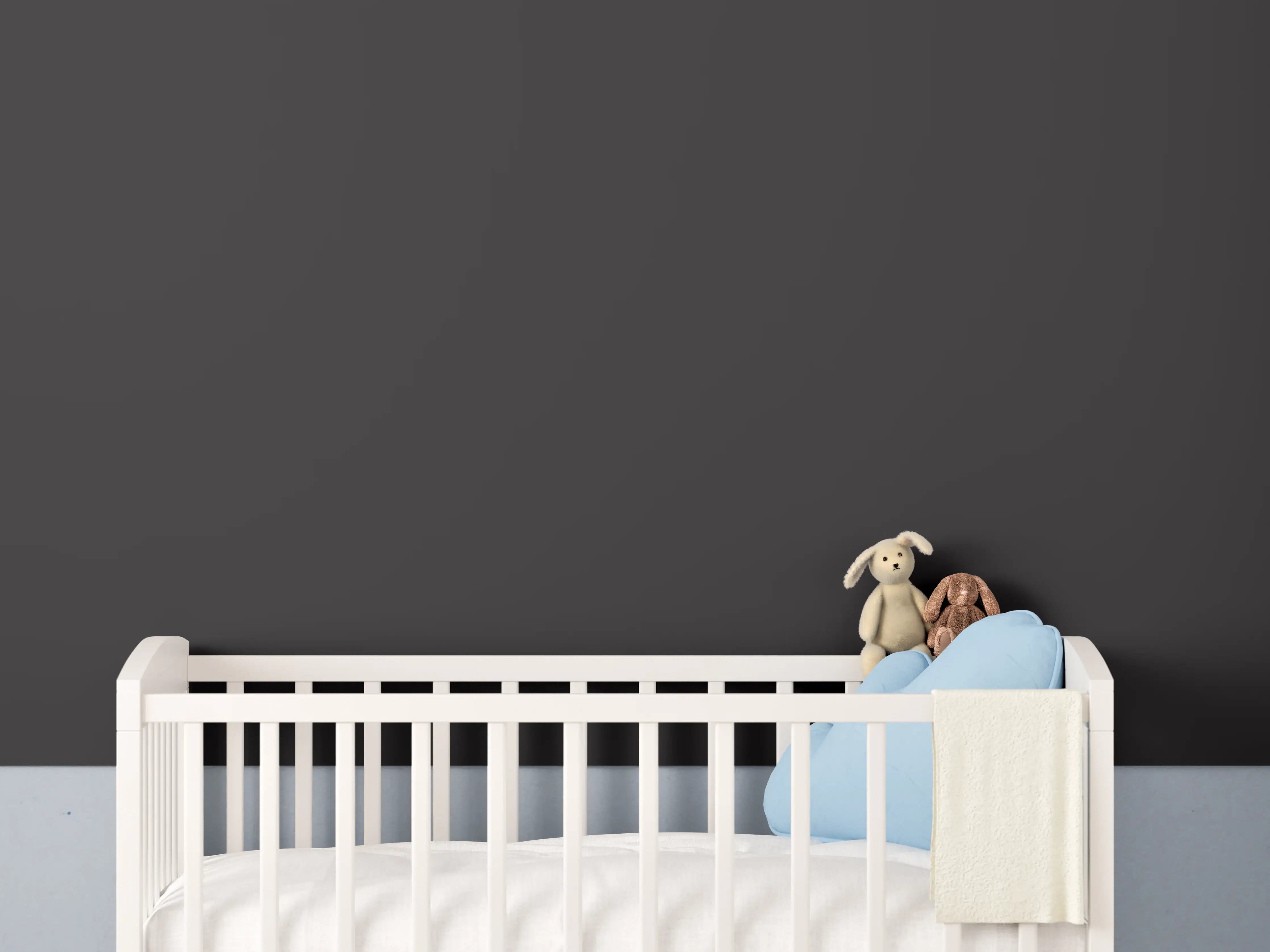 Babyzimmer Wandgestaltung - RAL 8022 (Schwarzbraun)