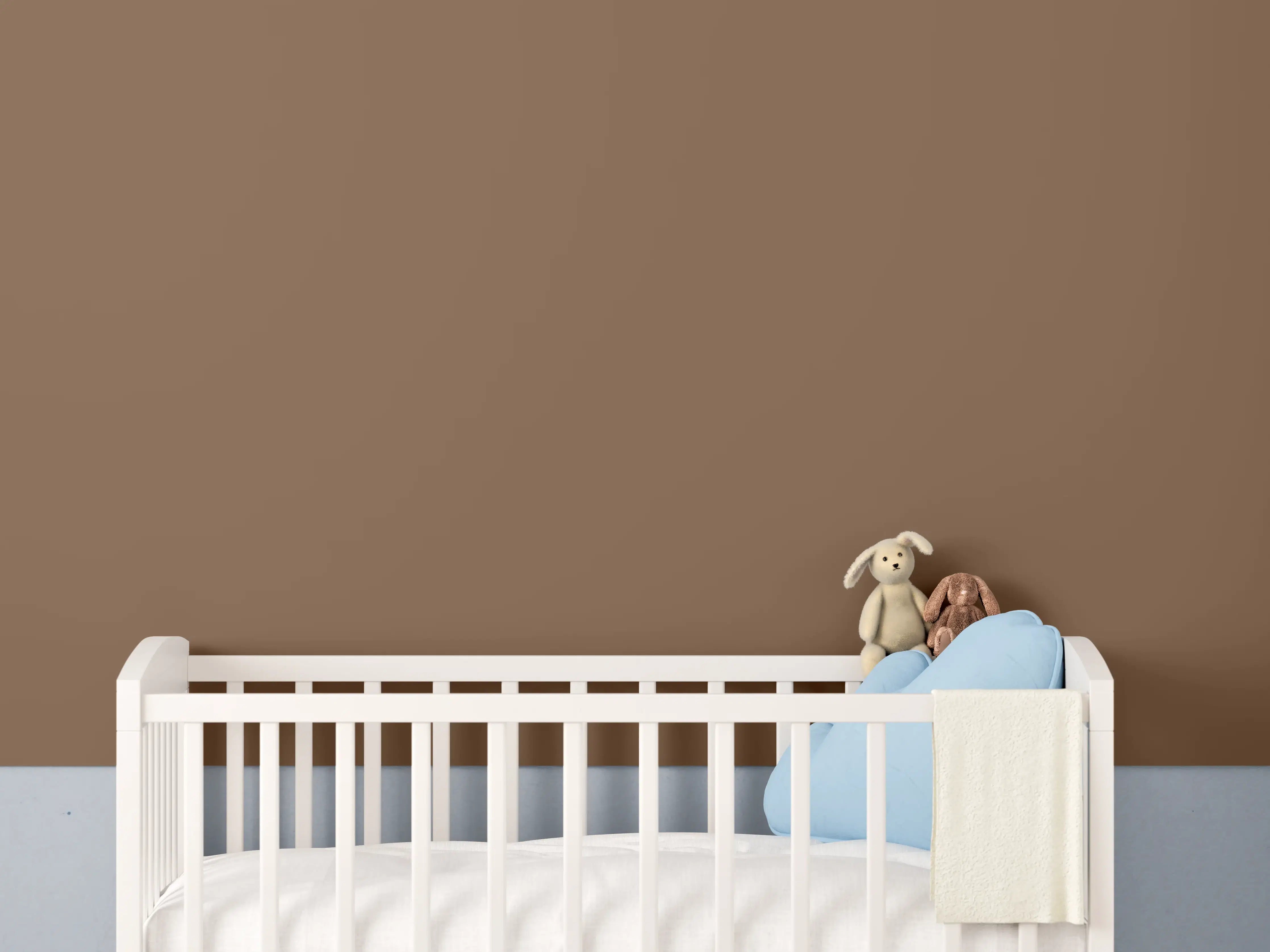 Babyzimmer Wandgestaltung - RAL 8024 (Beigebraun)