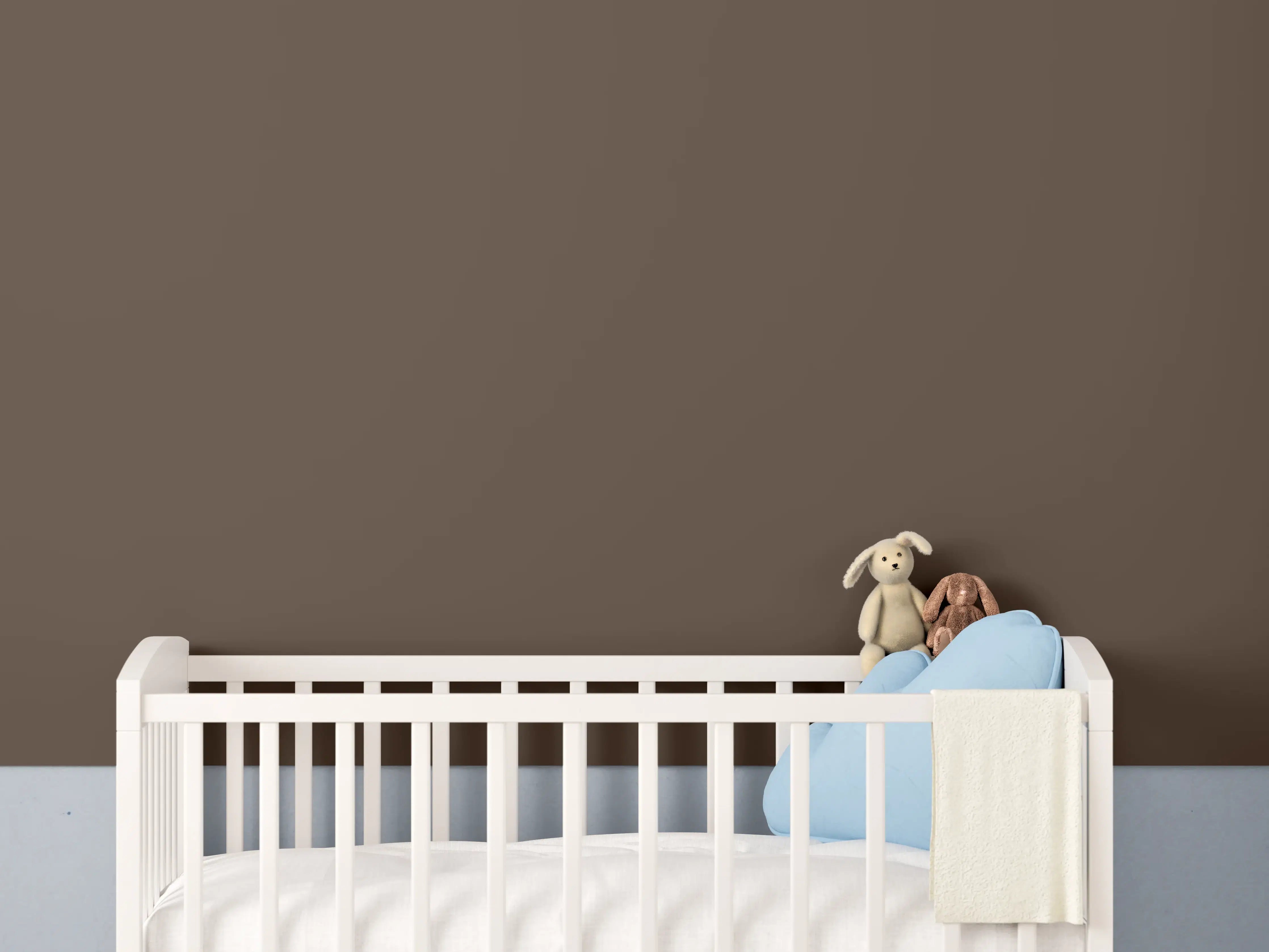 Babyzimmer Wandgestaltung - RAL 8028 (Terrabraun)