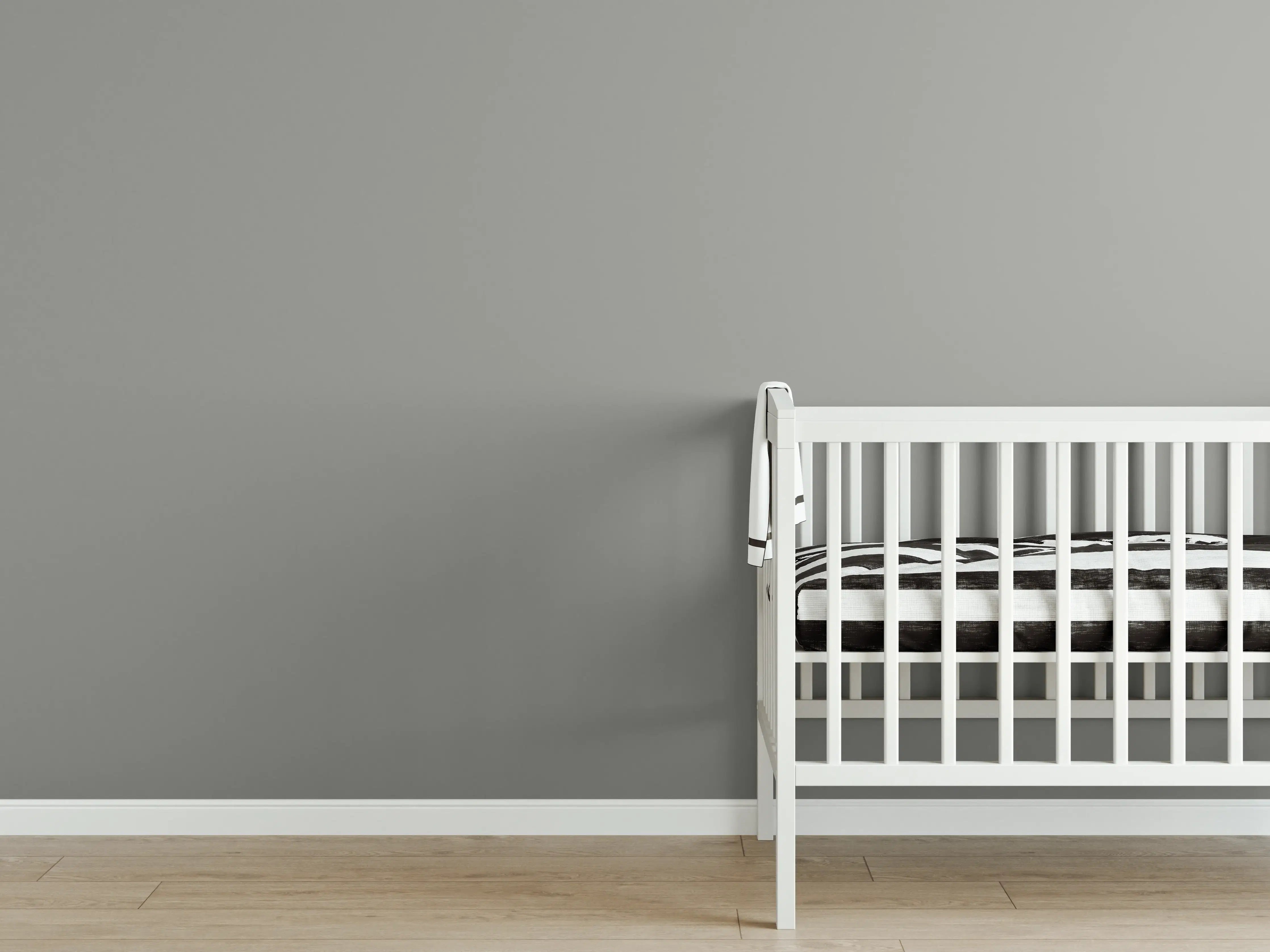 Babyzimmer Wandgestaltung - RAL 9007 (Graualuminium)