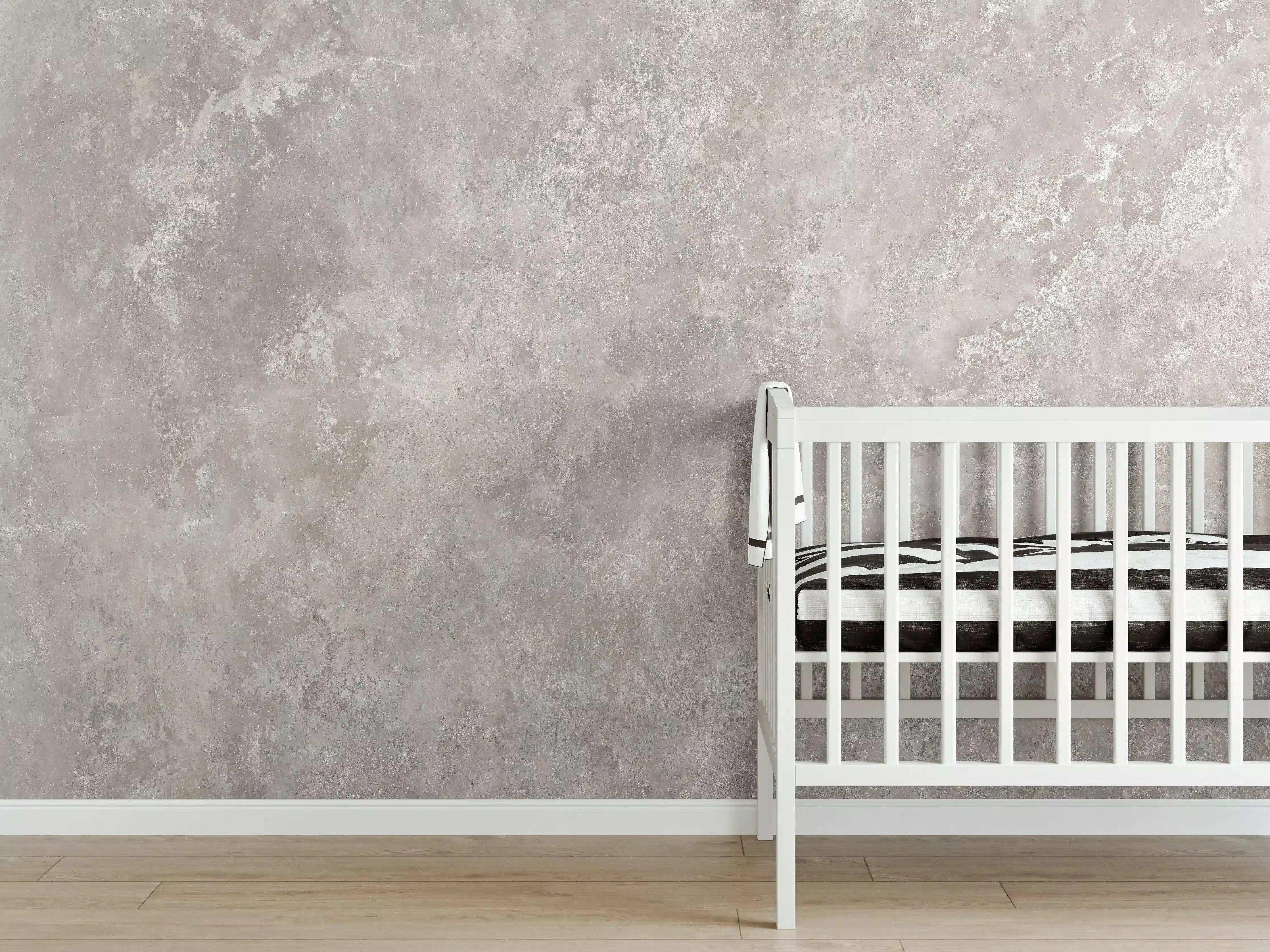 Babyzimmer Wandgestaltung - Raue Zement Struktur 