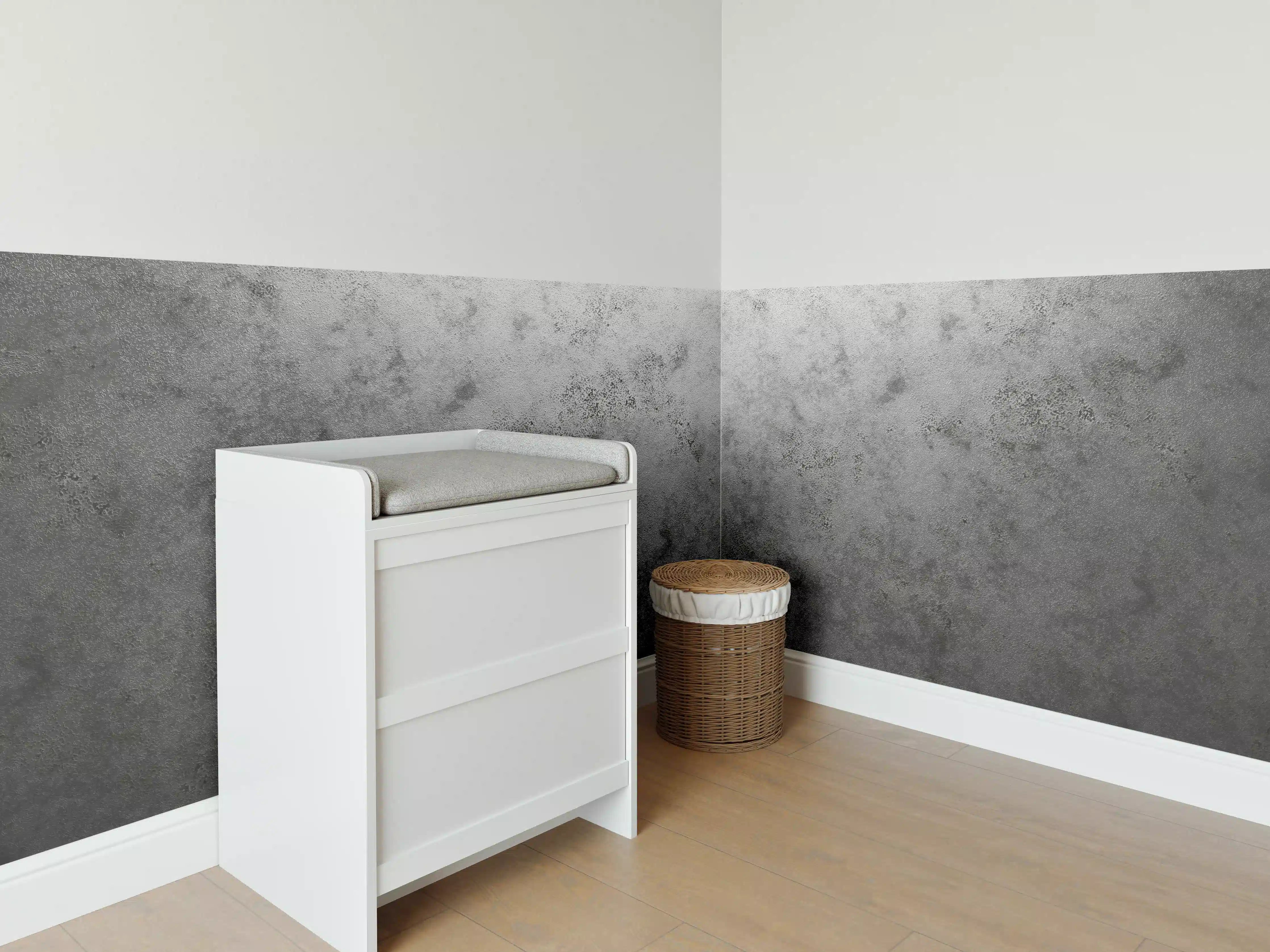 Babyzimmer Wandgestaltung - Raue metallische Oberfläche