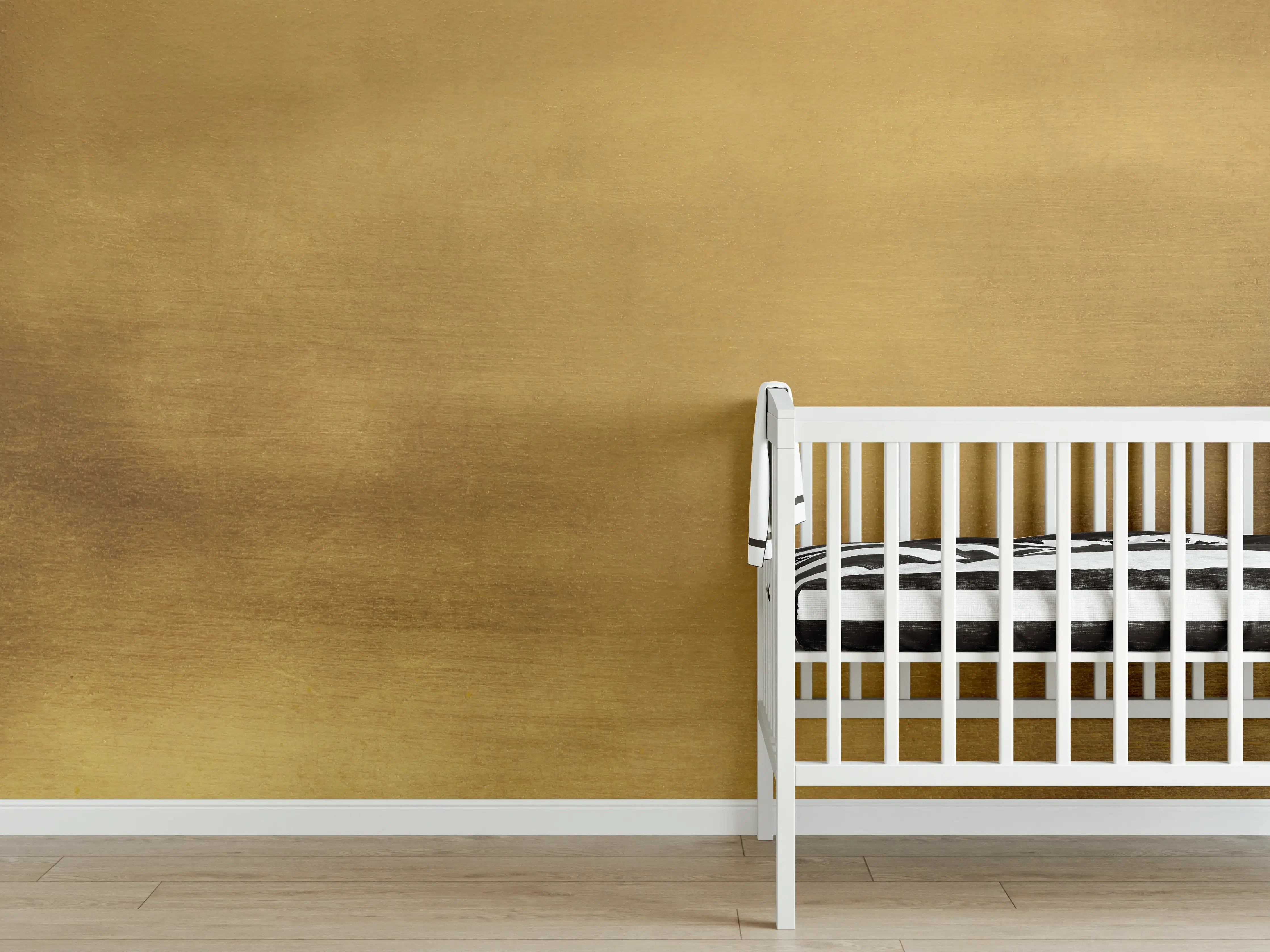 Babyzimmer Wandgestaltung - Raues Gold