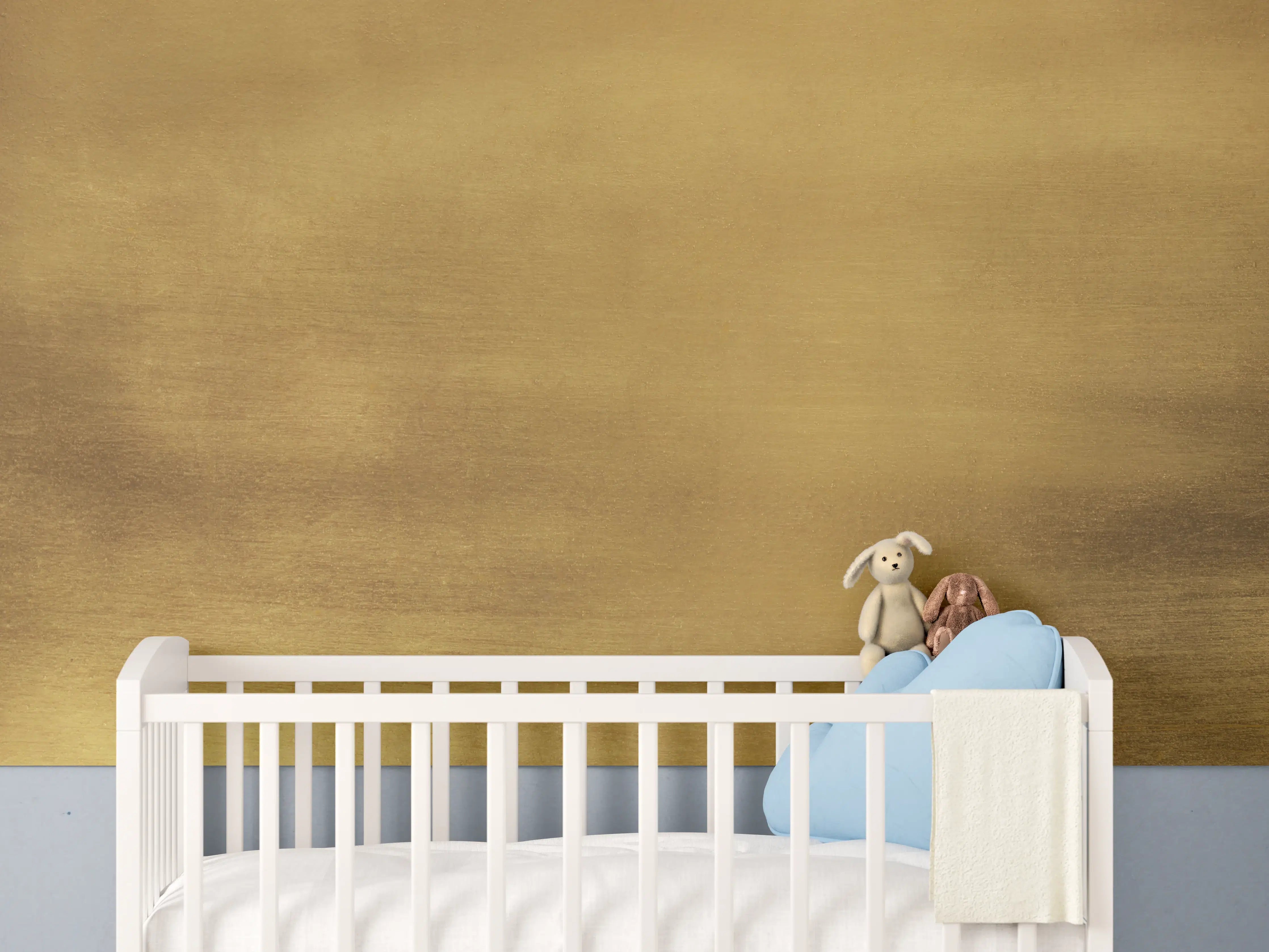 Babyzimmer Wandgestaltung - Raues Gold
