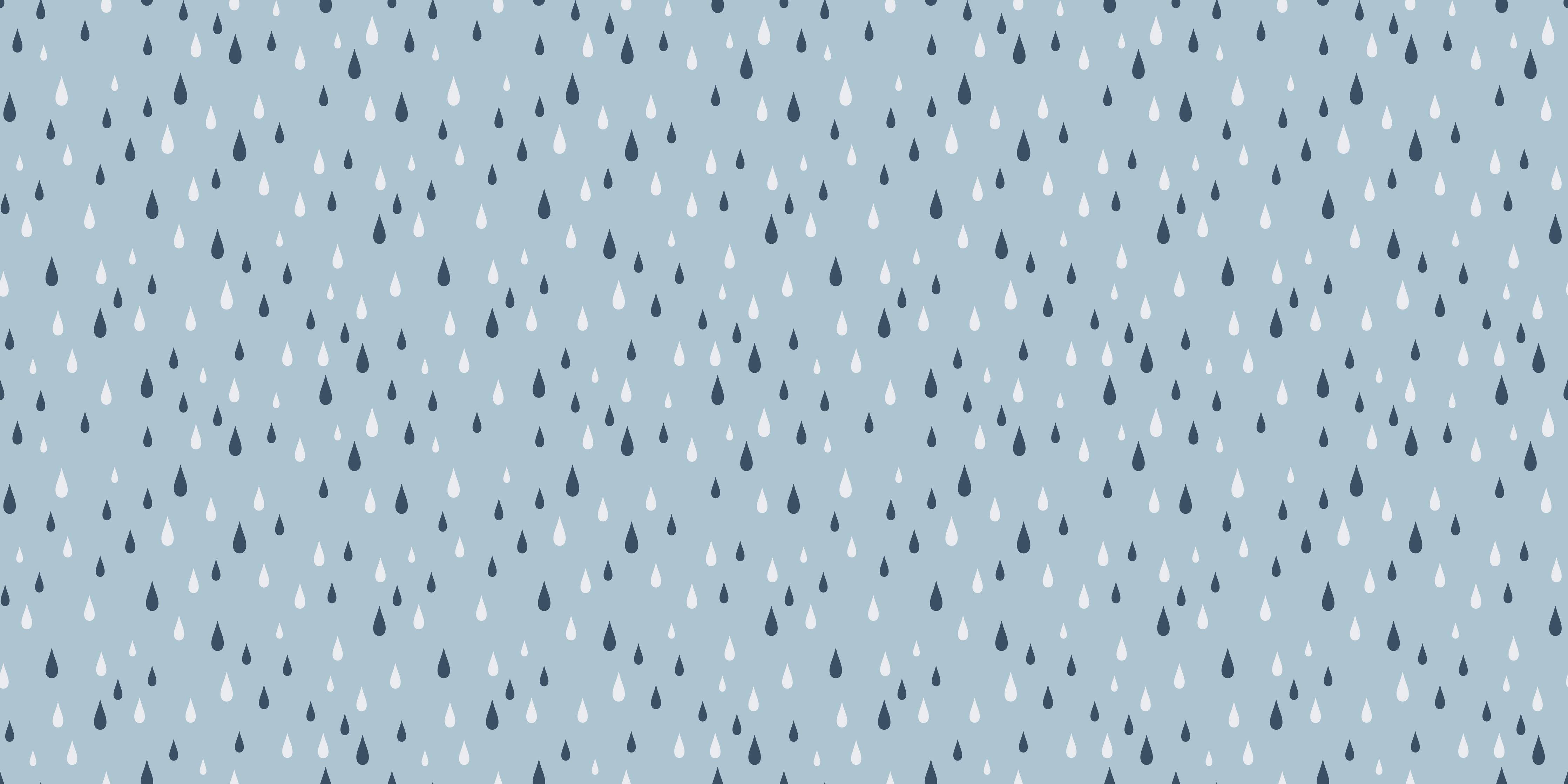 Babyzimmer Wandgestaltung-Regentropfen auf blauem Hintergrund