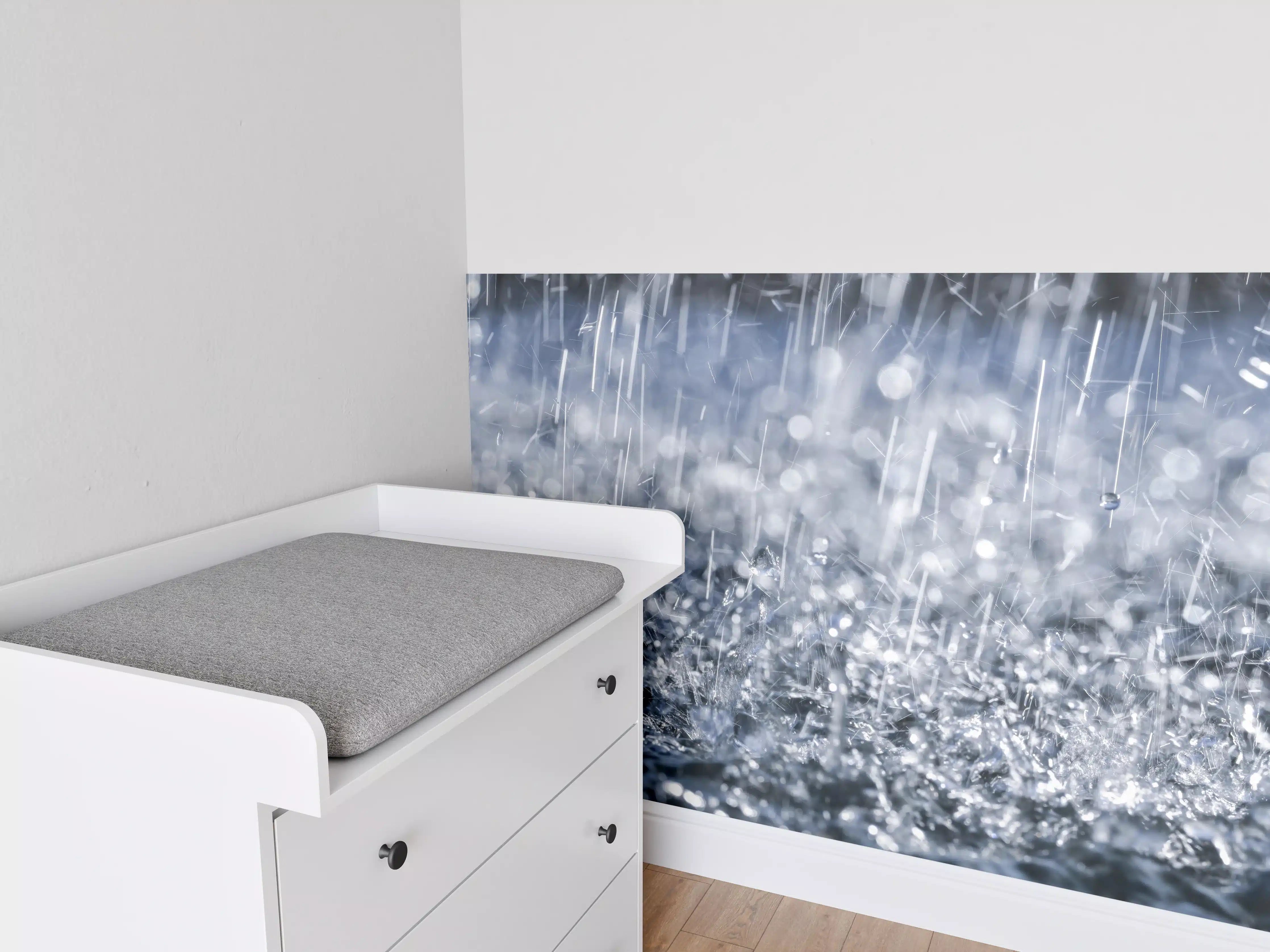 Babyzimmer Wandgestaltung - Regentropfen im Detail