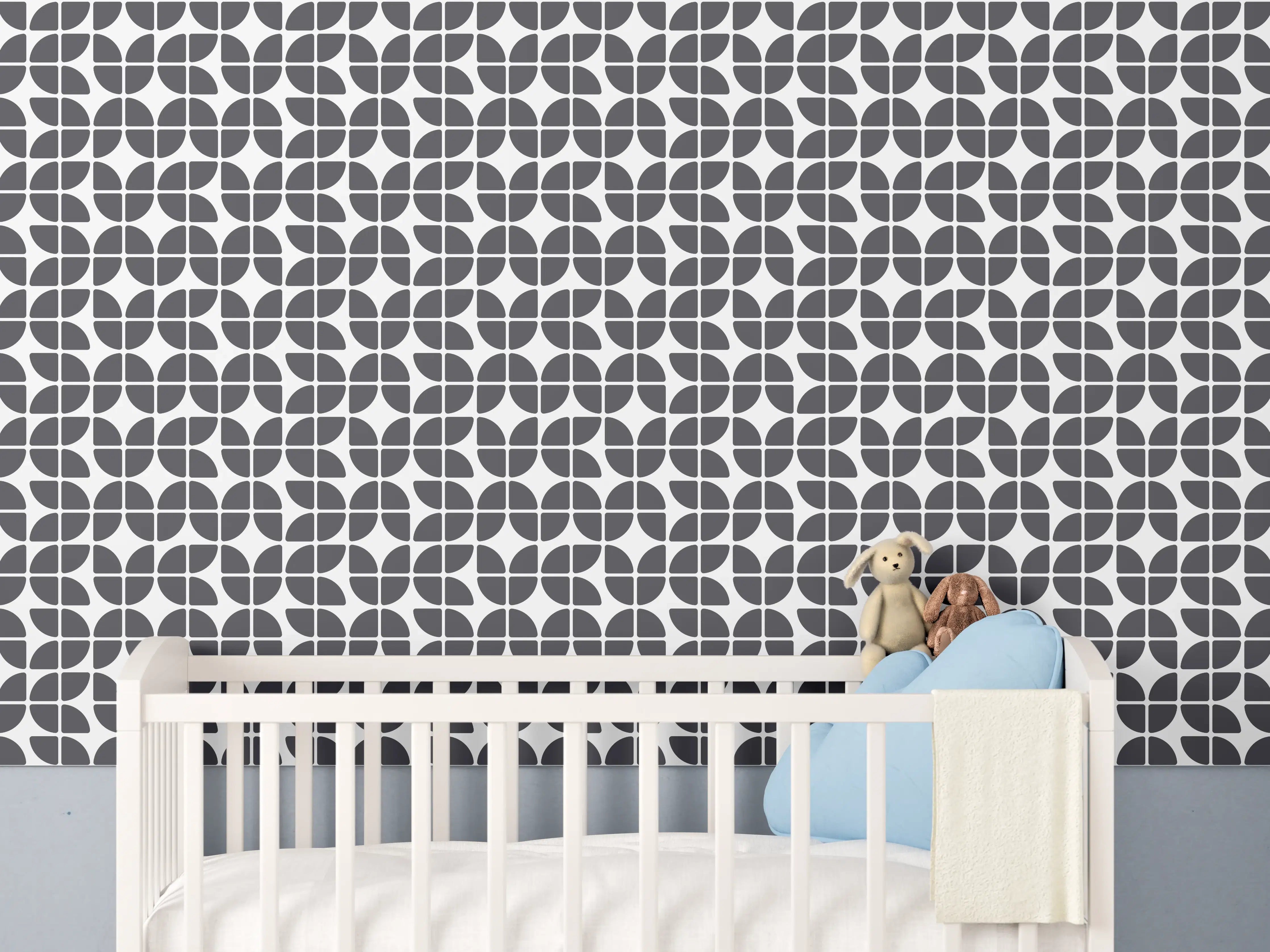 Babyzimmer Wandgestaltung - Retro Grazia Antracite Textur