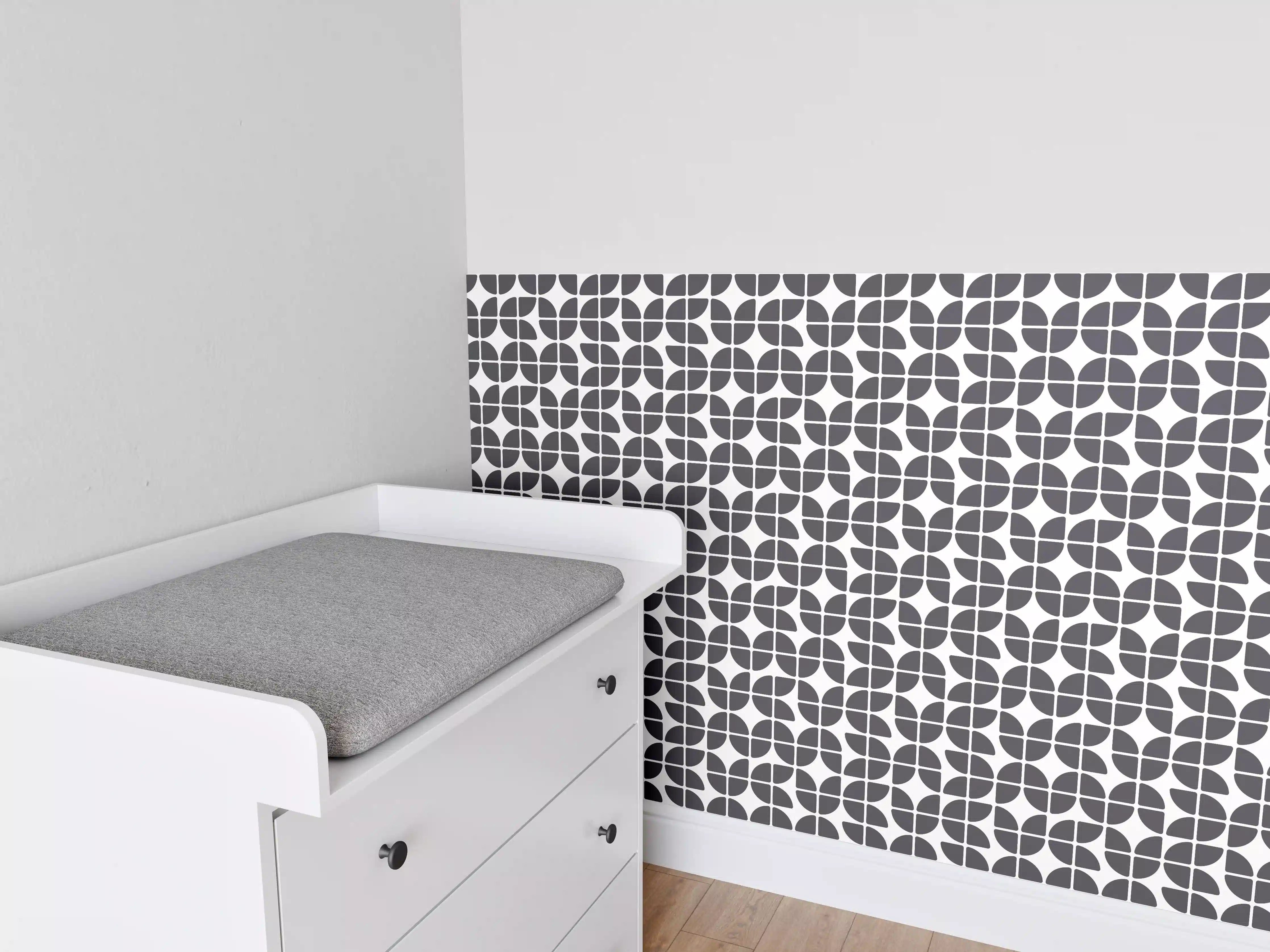 Babyzimmer Wandgestaltung - Retro Grazia Antracite Textur